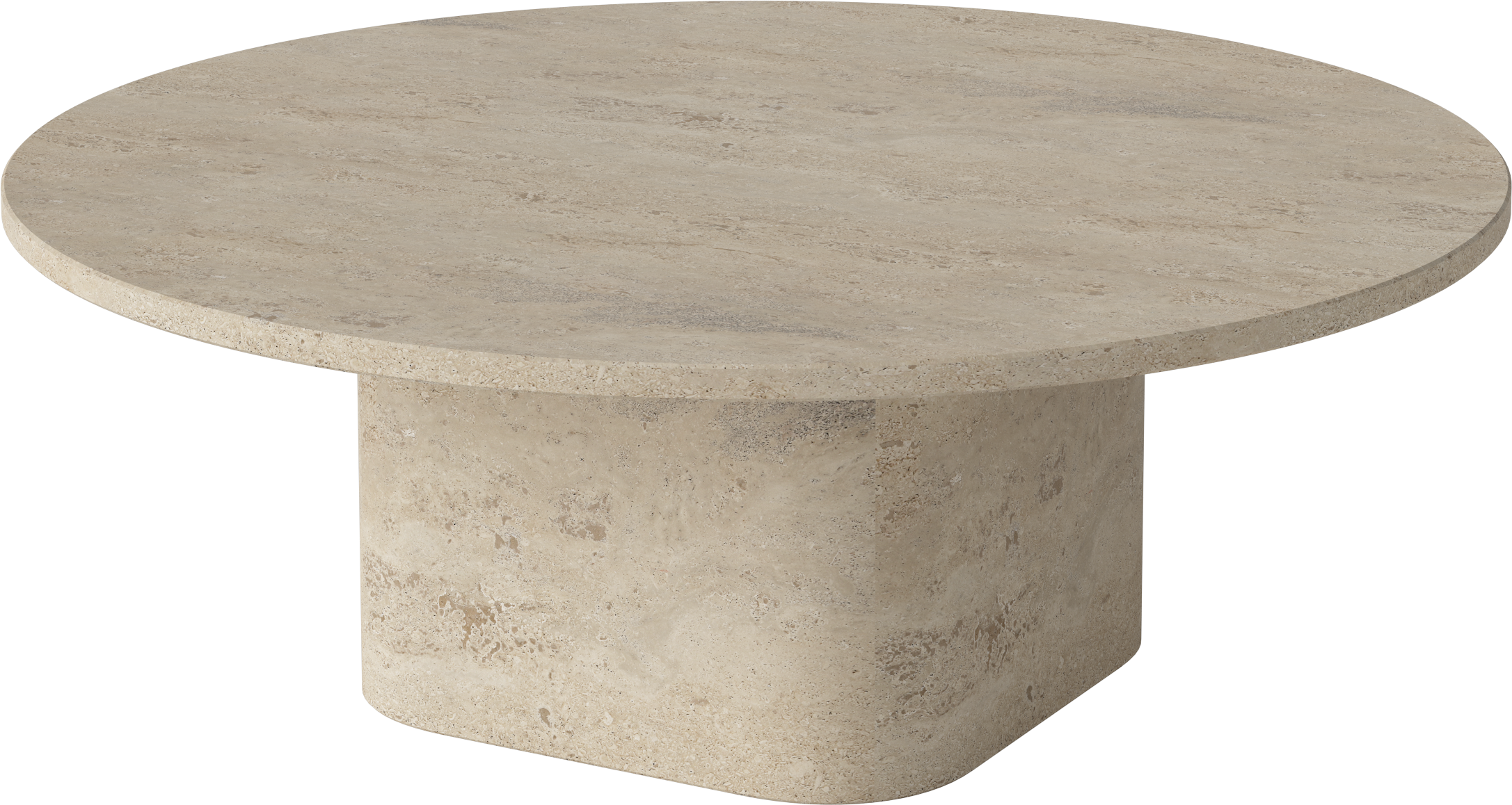 Round Coffee Table Eida Sandsowy travertine