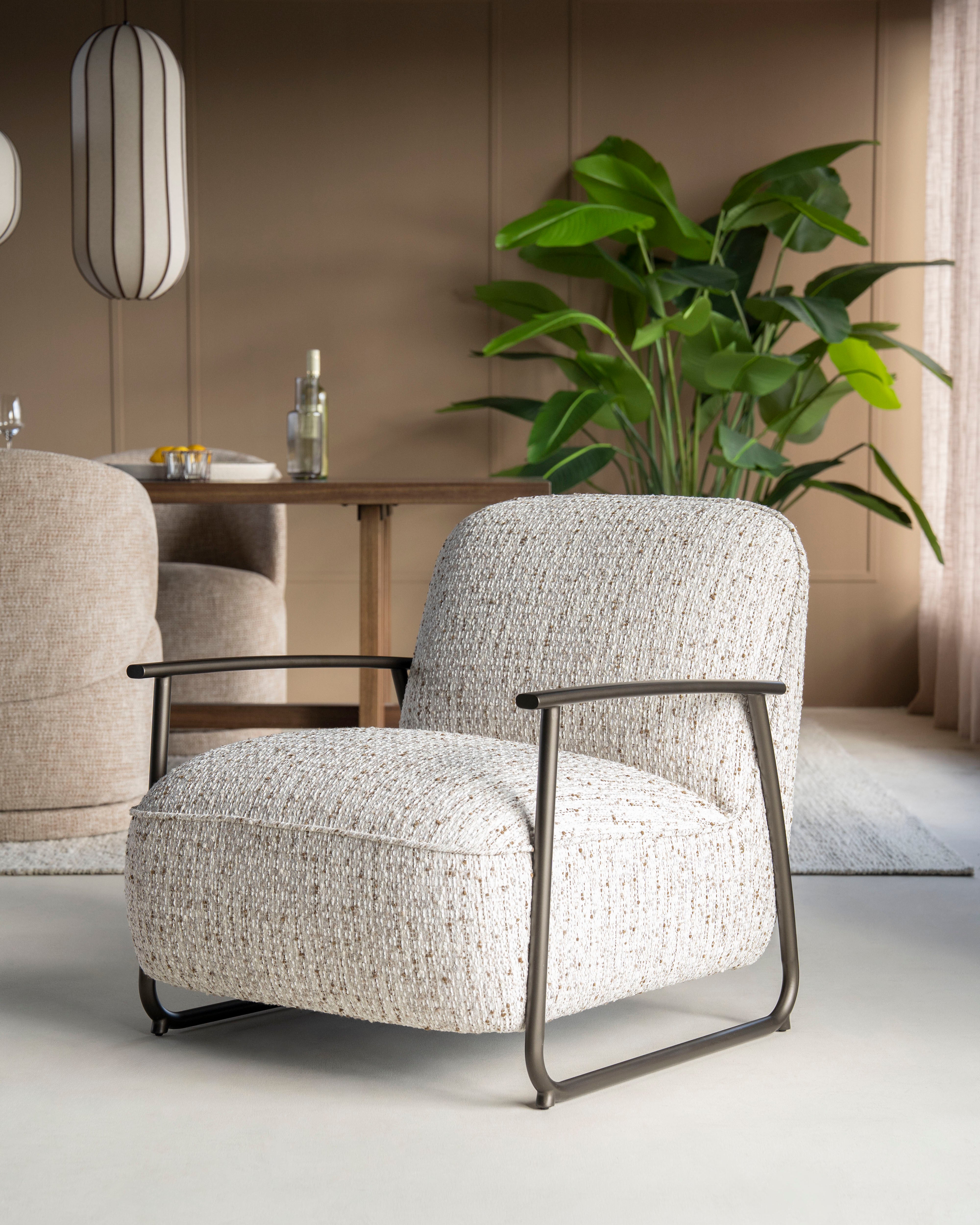 NOREL Armchair in Beige Melange