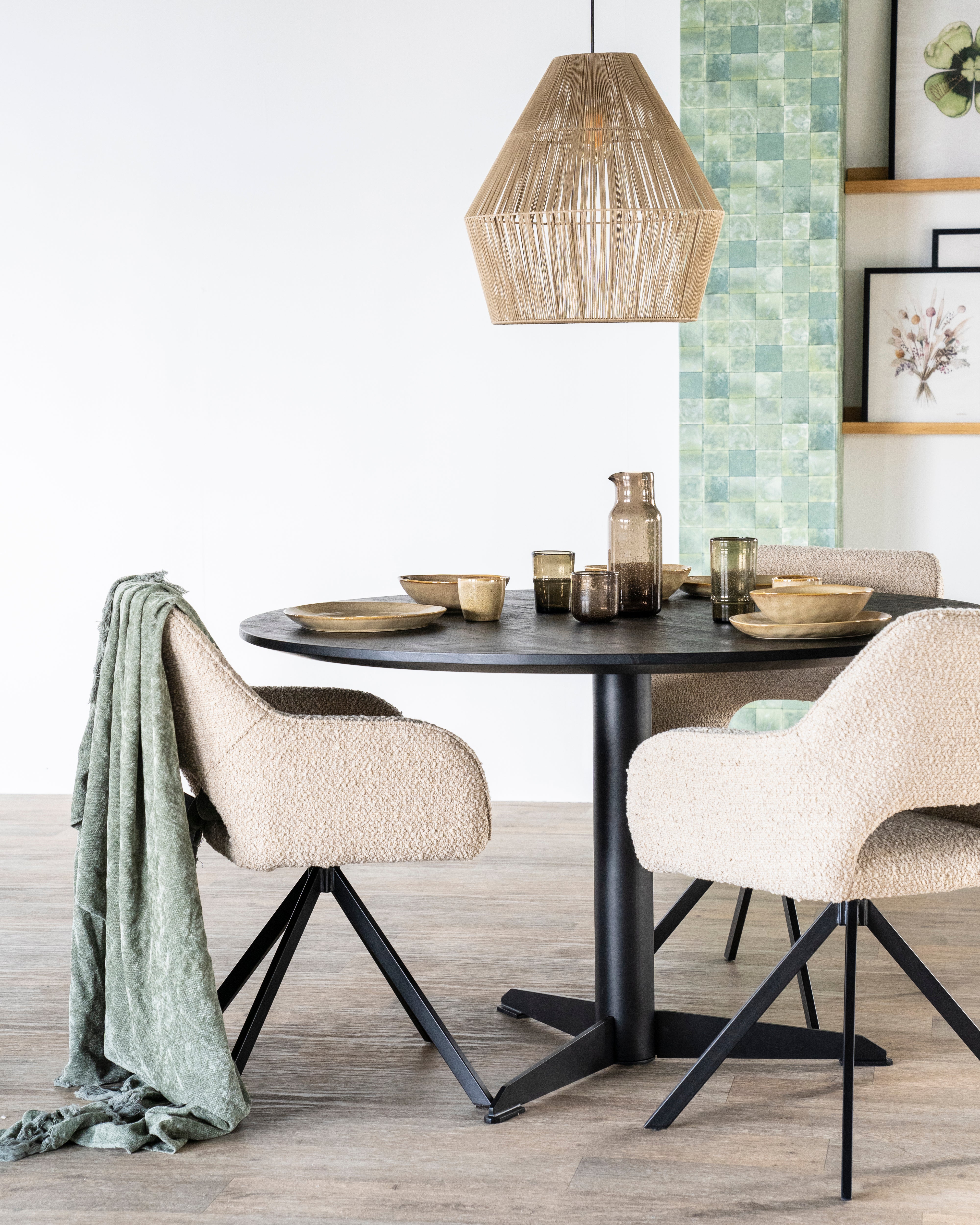 FABIO Chair in Dark Brown with Black Base