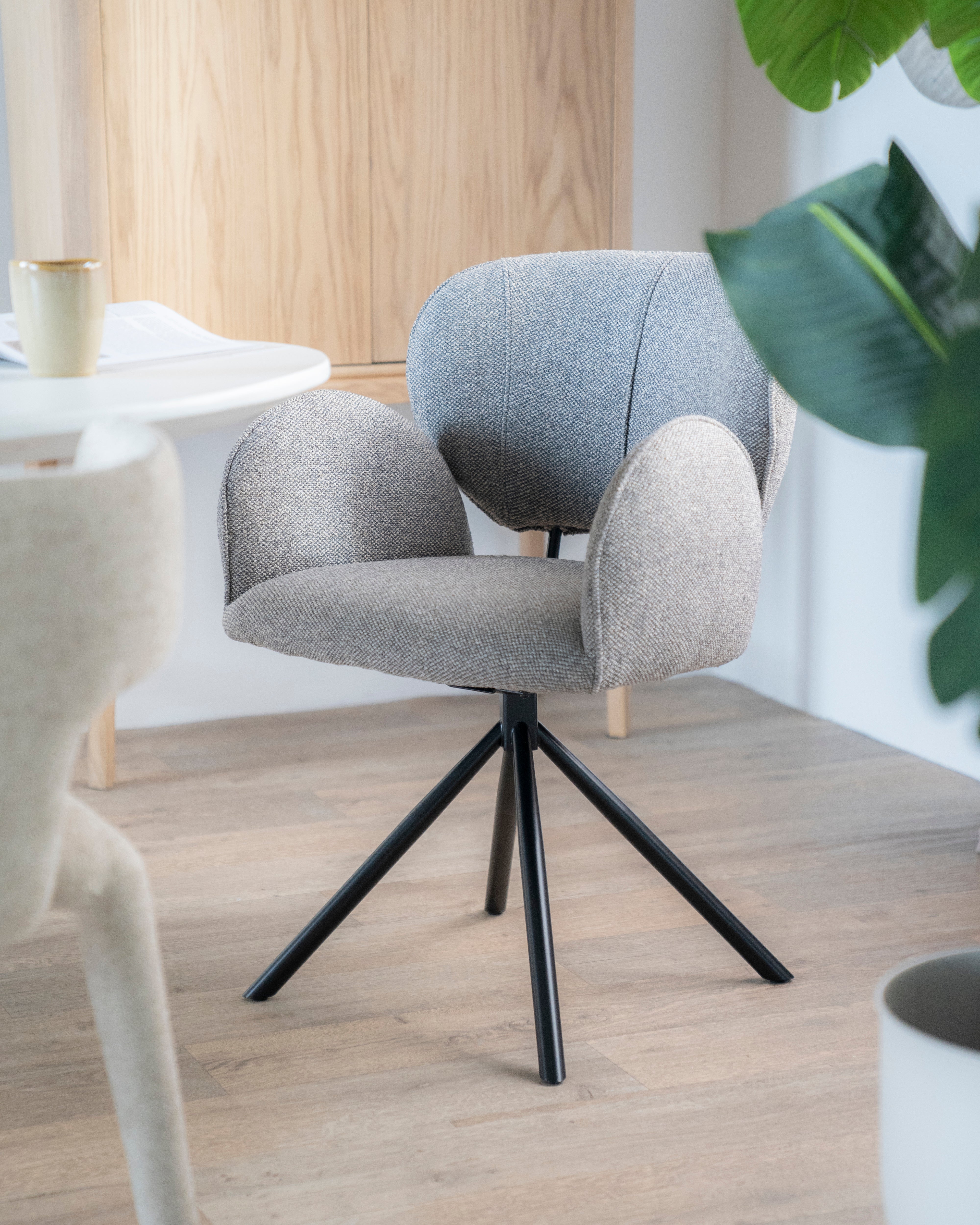 ROSALIN Chair Gray with Black Base