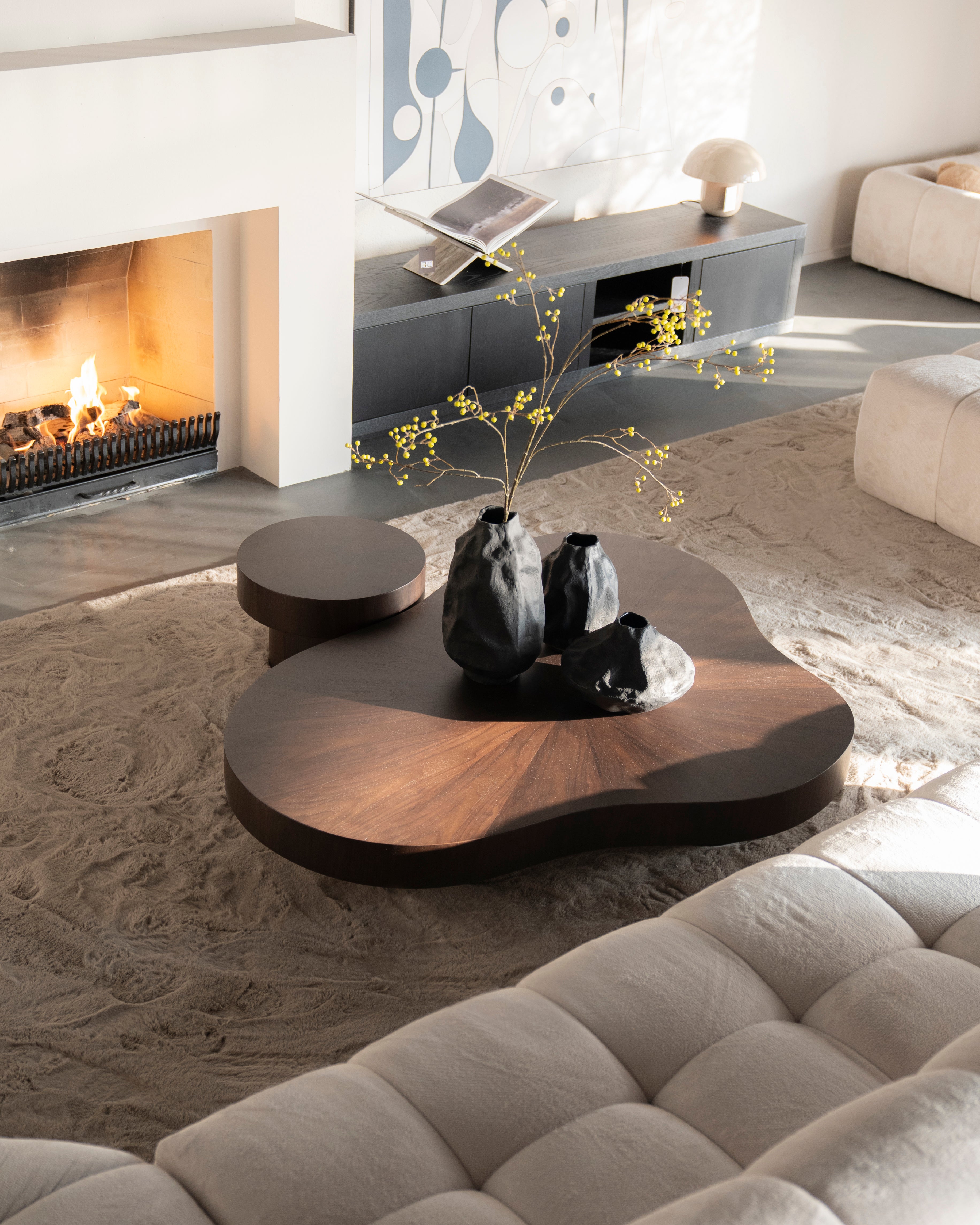 Couchtisch BOBBIE dunkles Nussfurnier