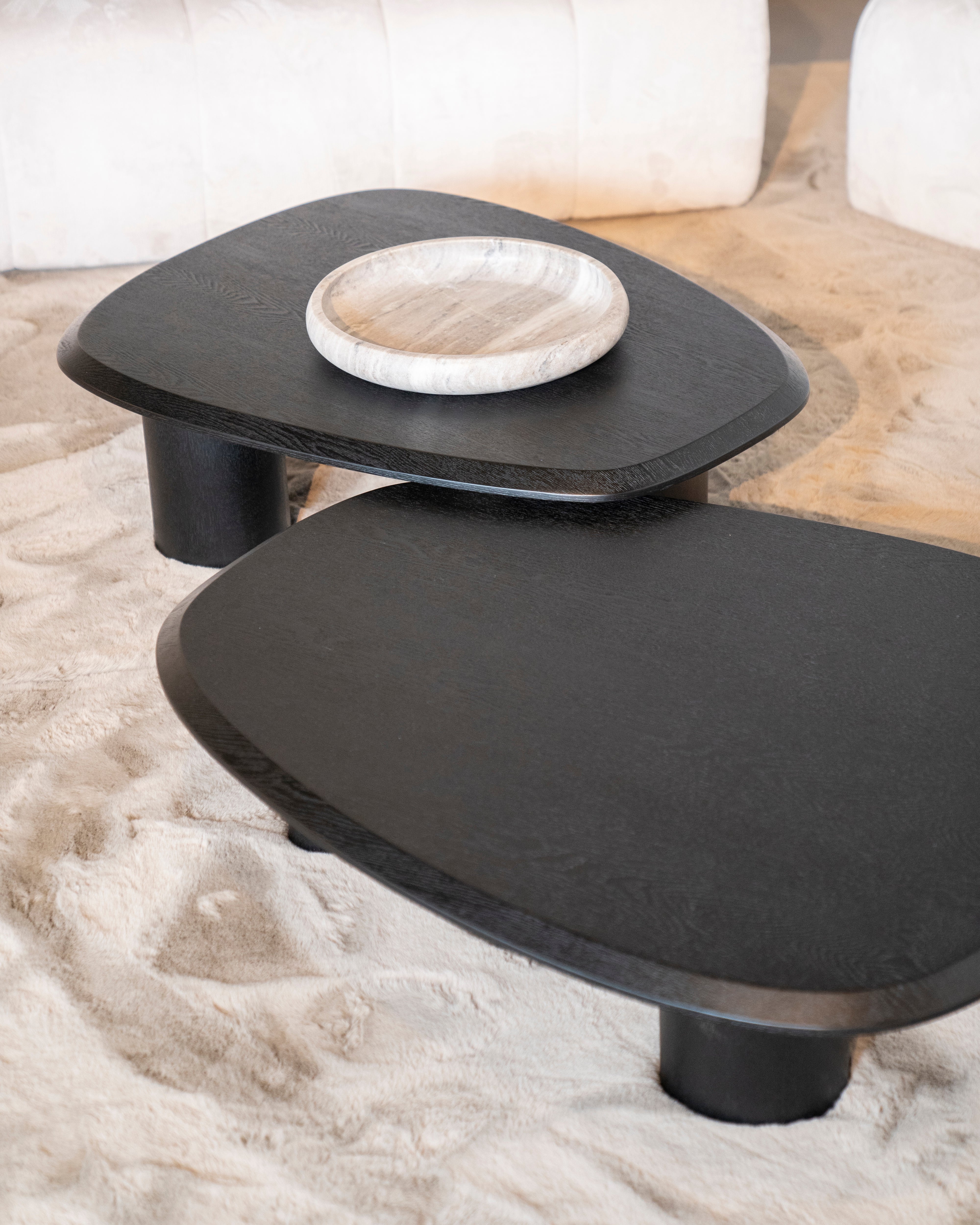 WALTER black coffee table oak veneer