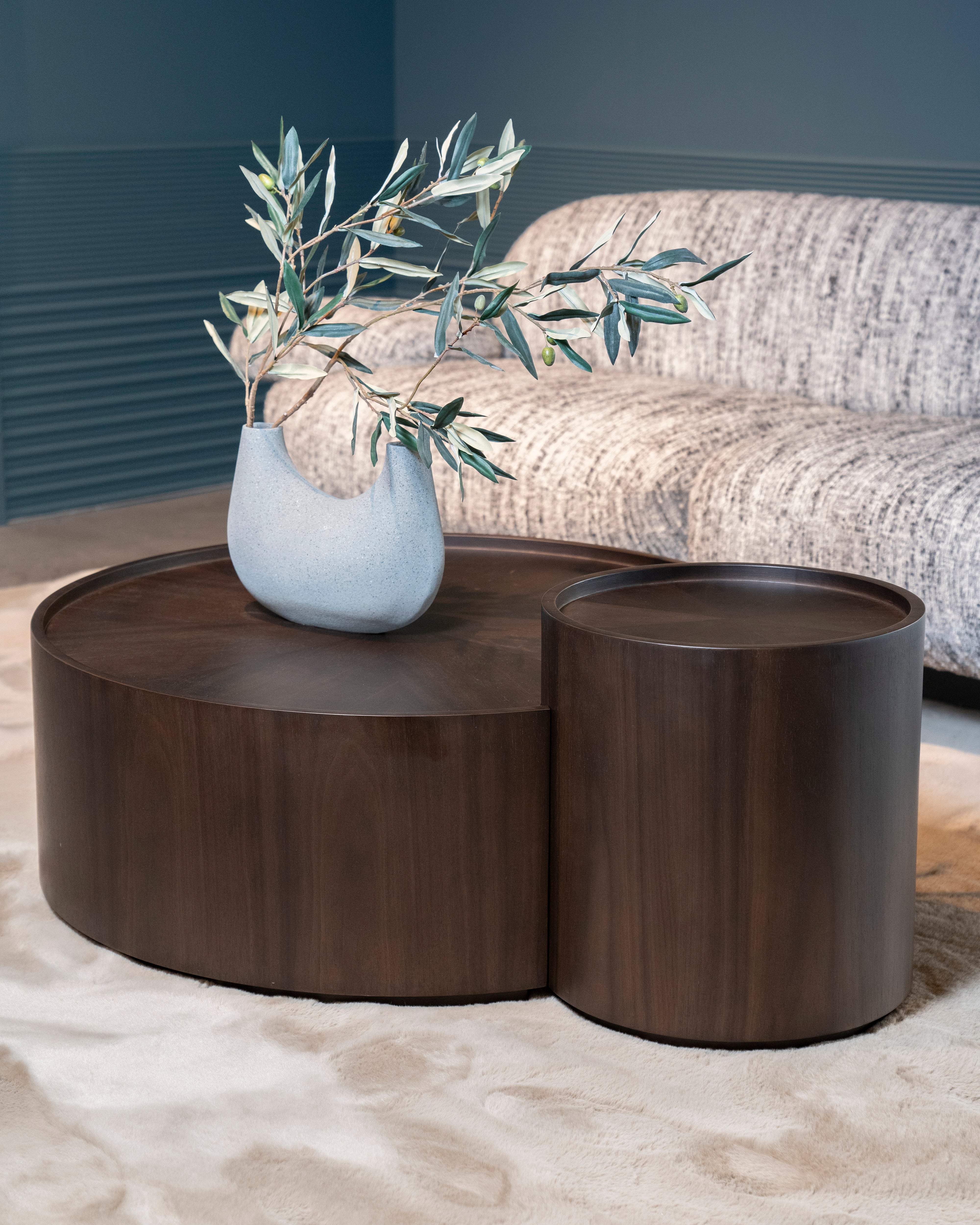 MAX walnut veneer coffee table set