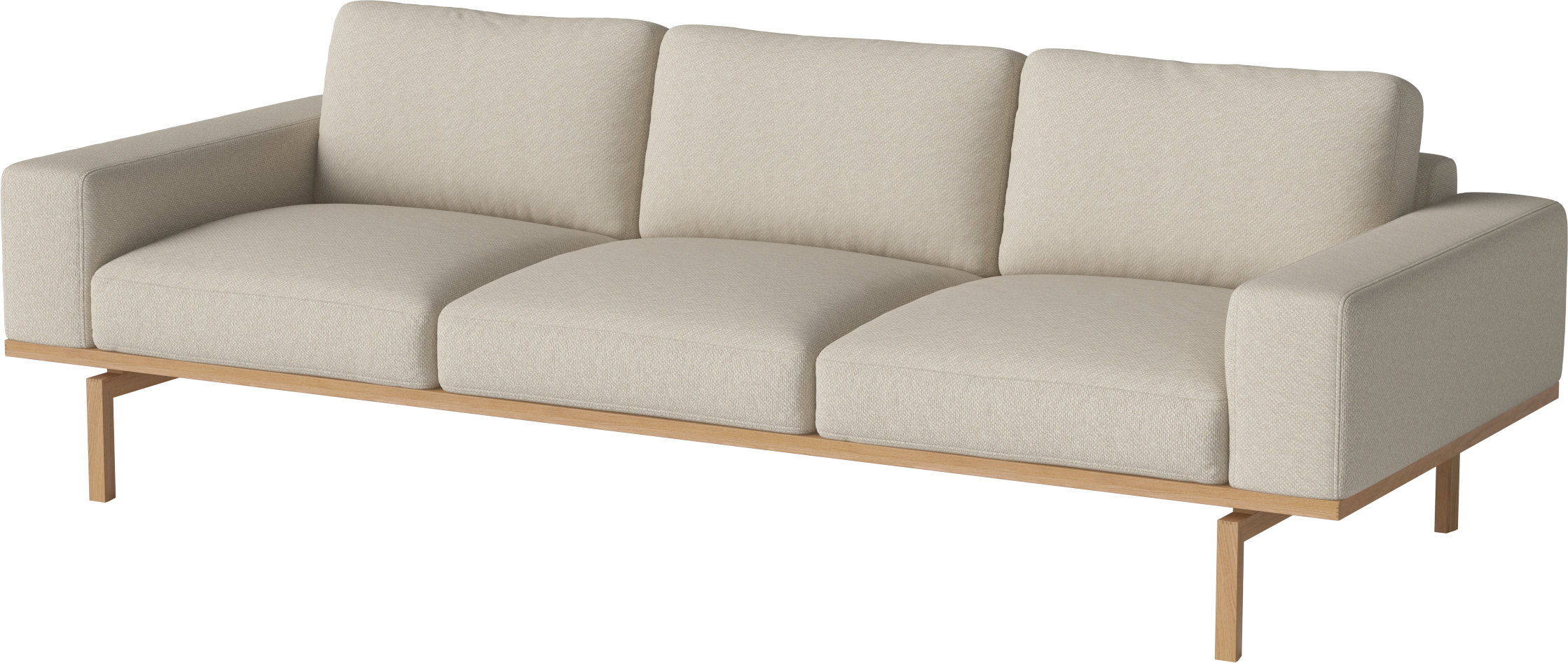 3-person sofa Elton base of oak wood