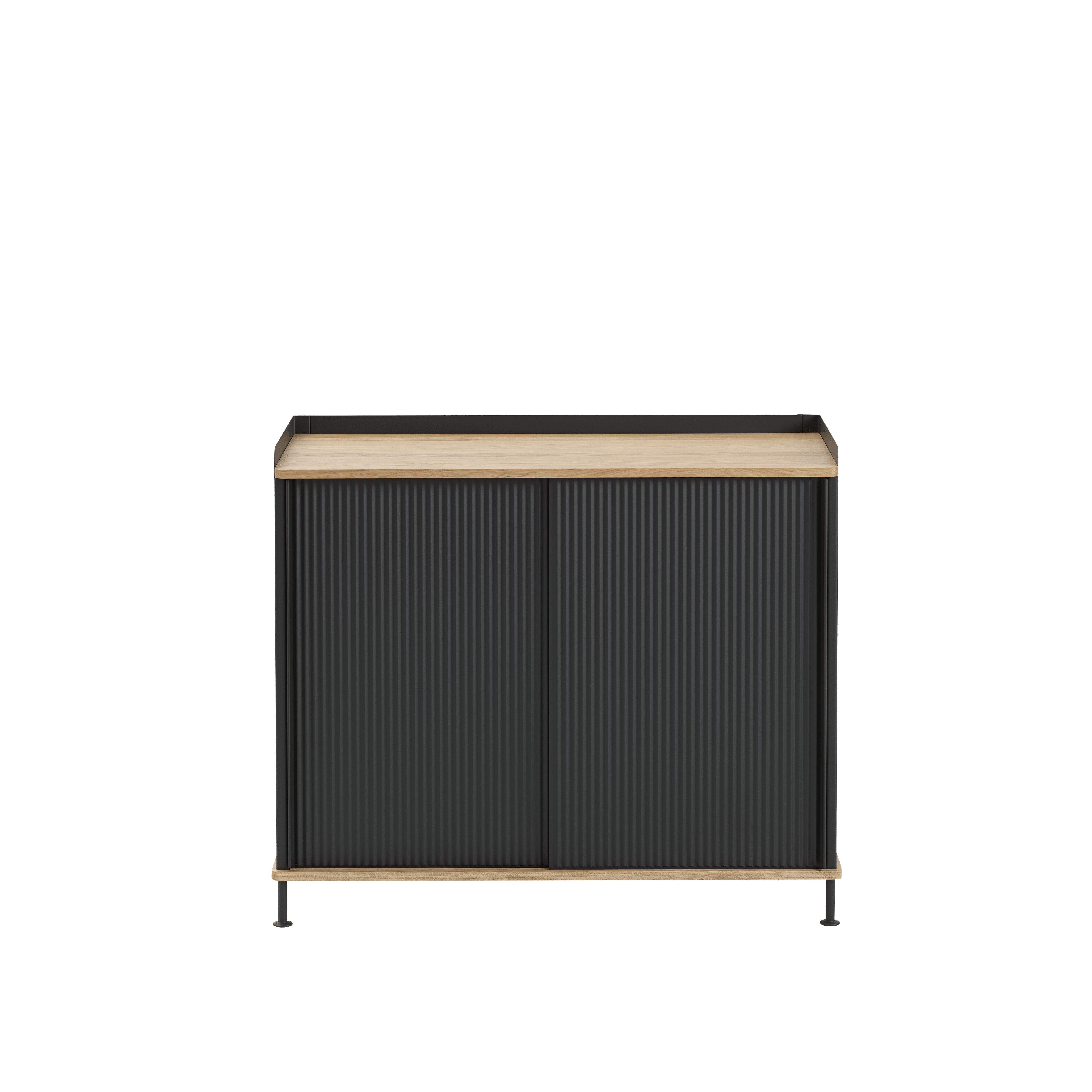 ENFOLD Cabinet Black with Oak Top