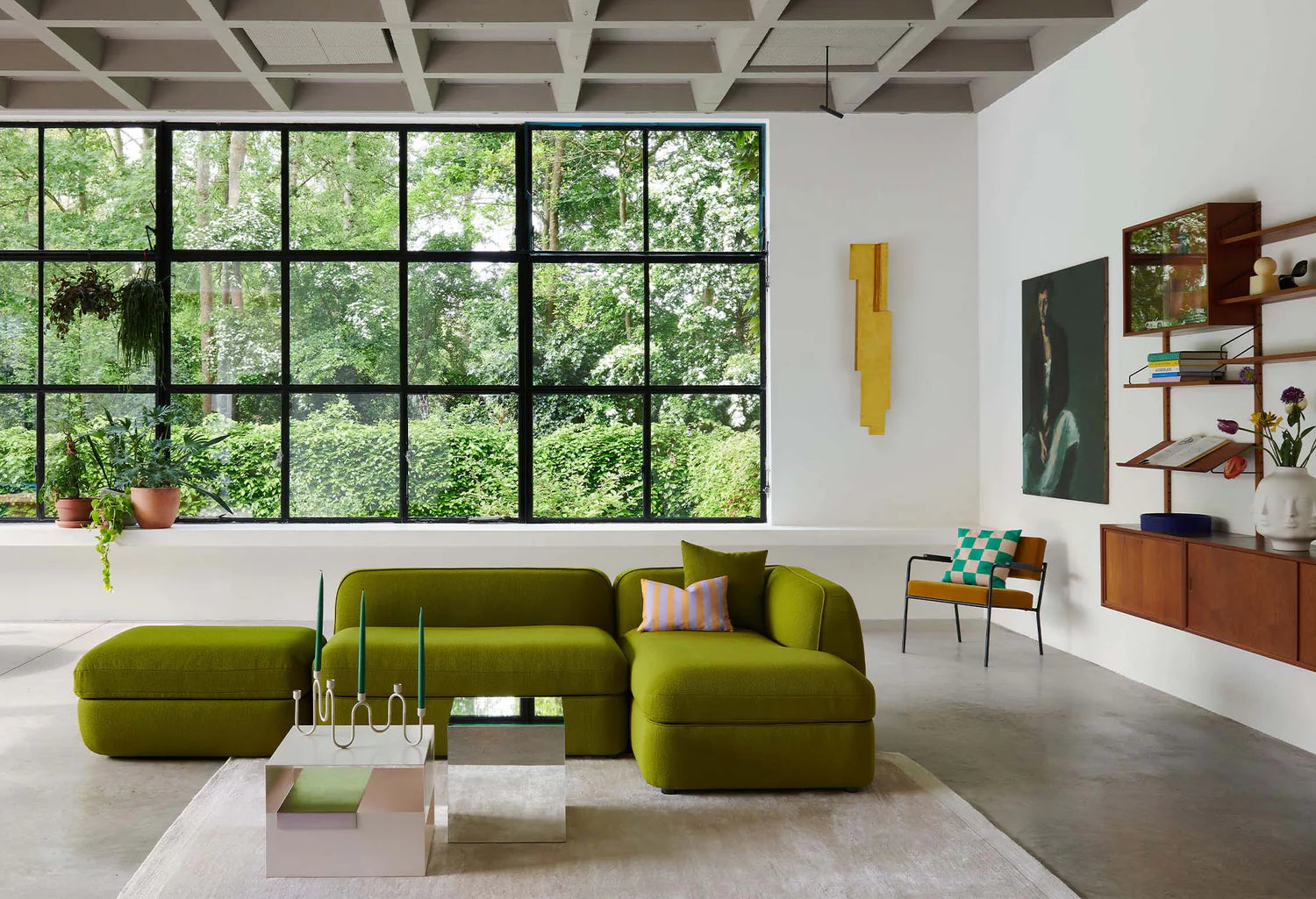 Rechteckiges Kissen STRIPES AND CHECKS blau