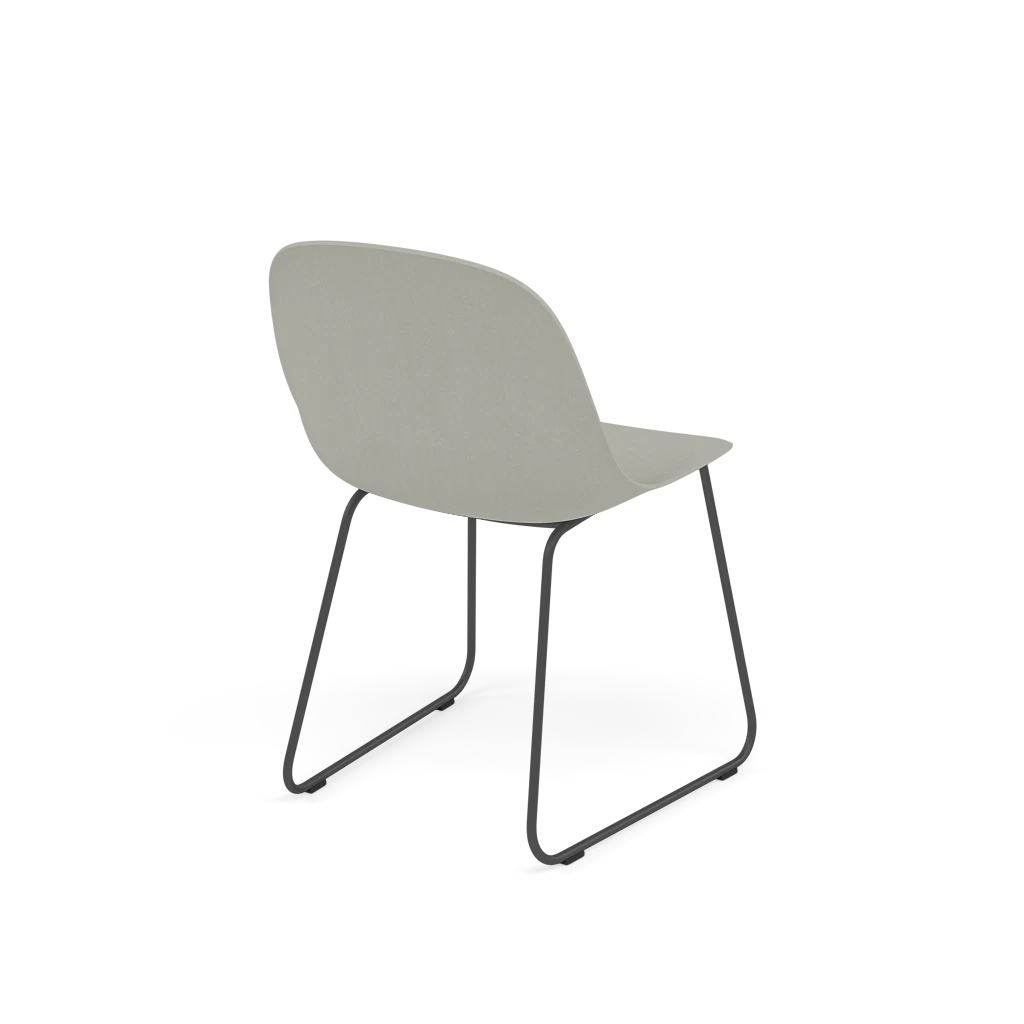 FIBER Chair in Gray with a Steel Sled Base