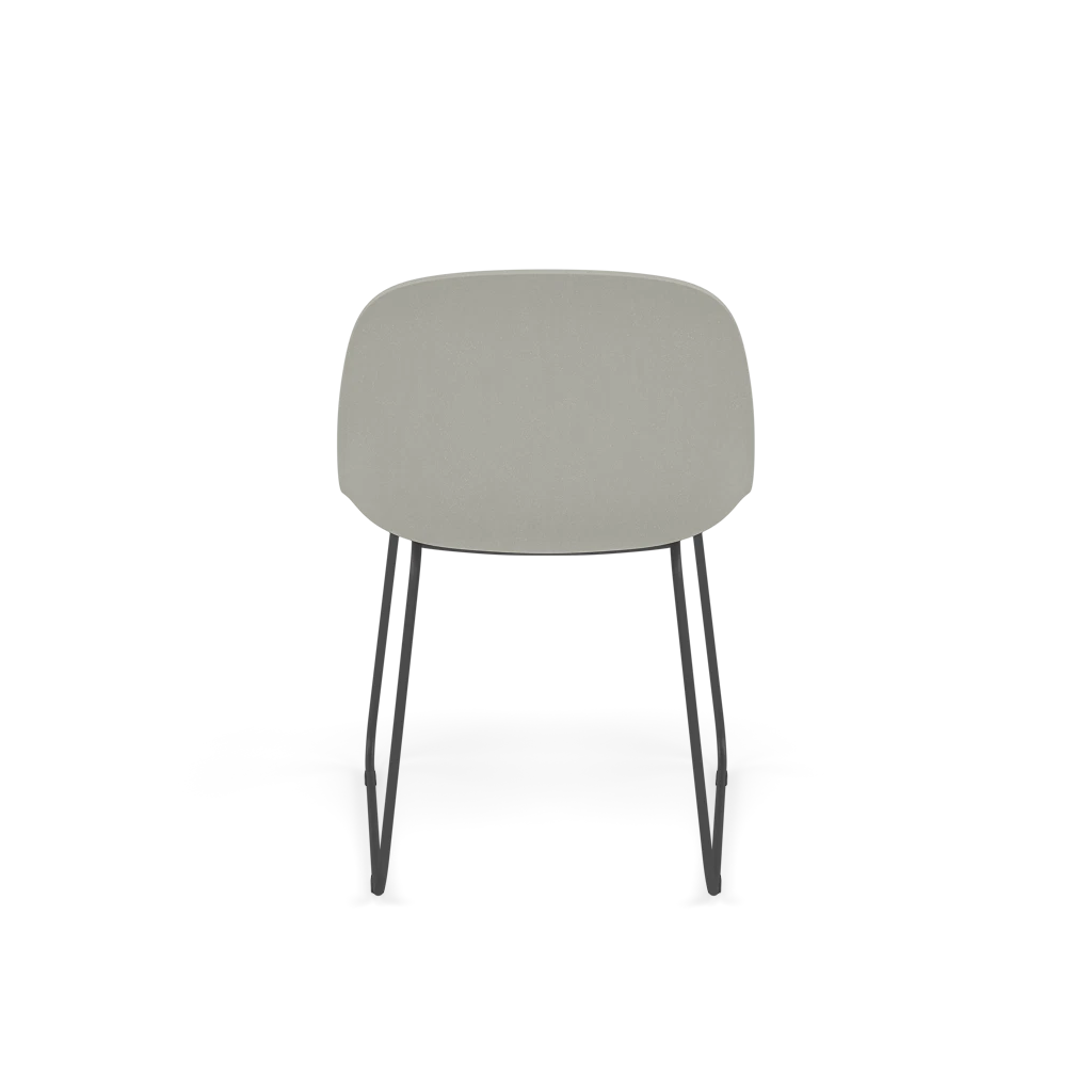 FIBER Chair in Gray with a Steel Sled Base