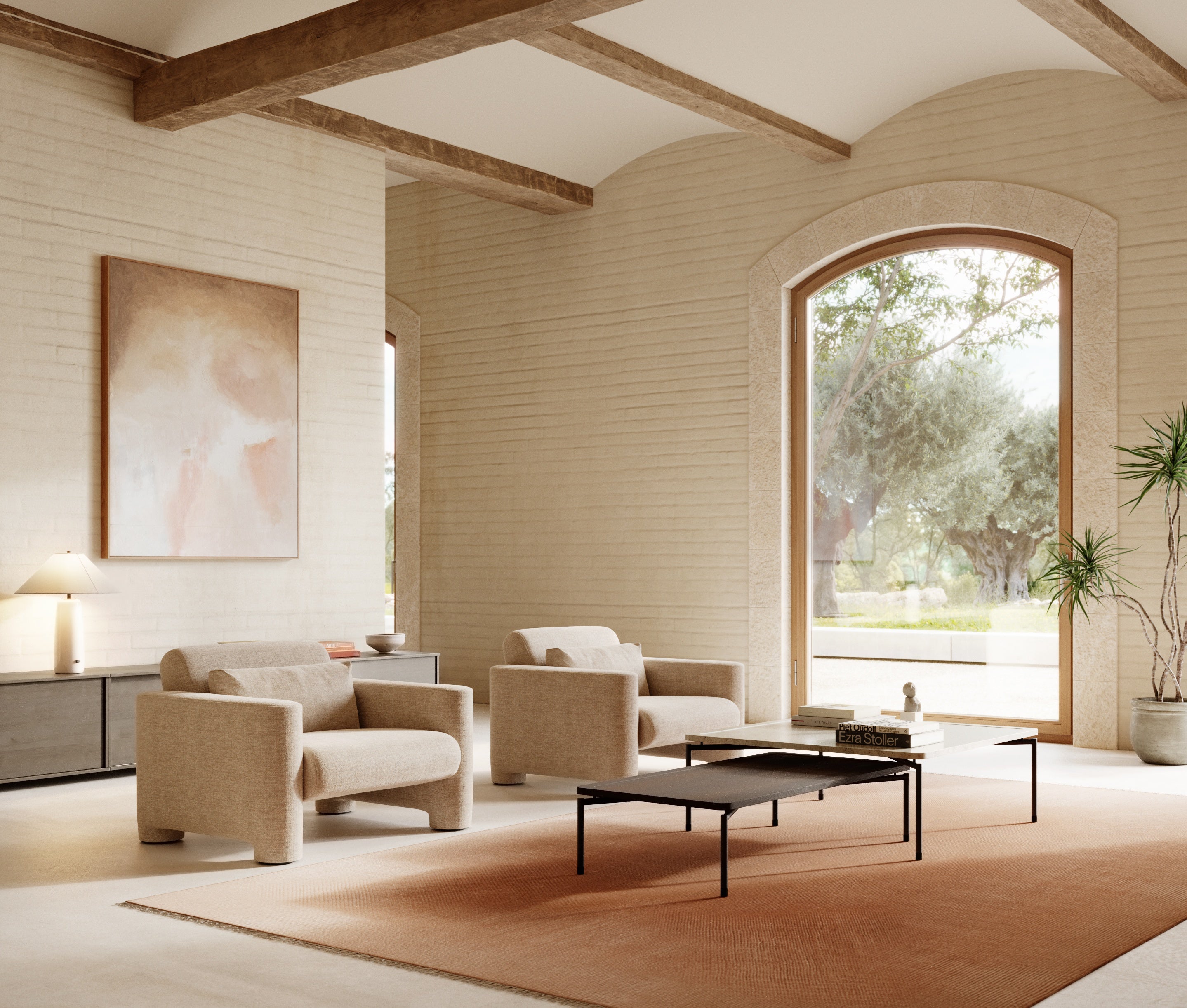 DAPPLE coffee table Moleanos limestone