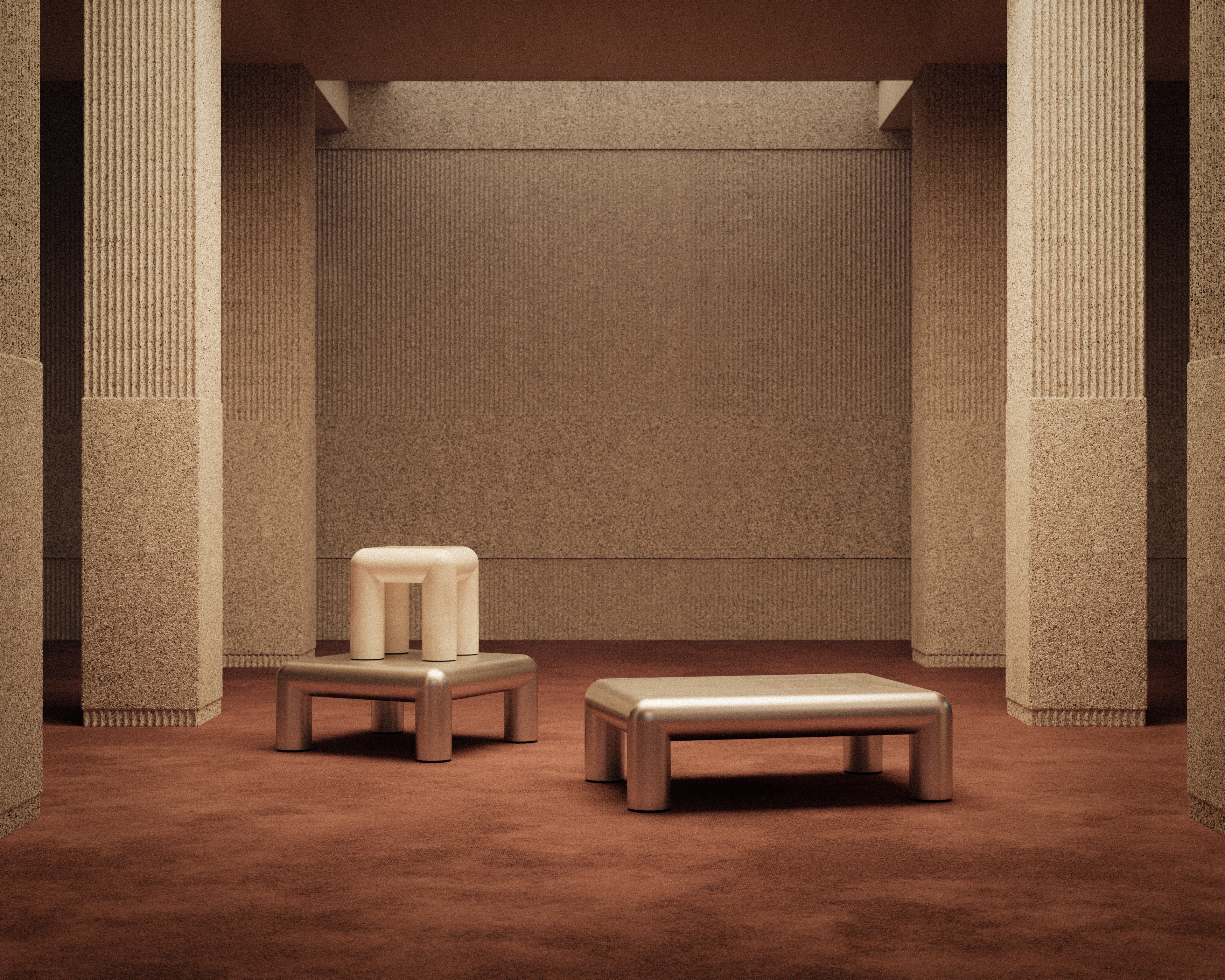 Beistelltisch CUBIO hellbeige