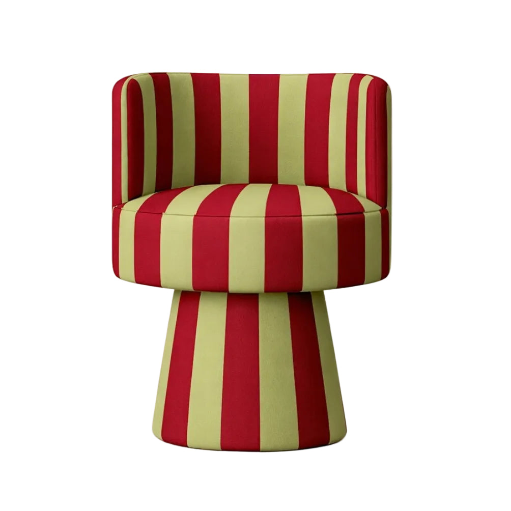 LINEA SOFT swivel armchair in lime green with red