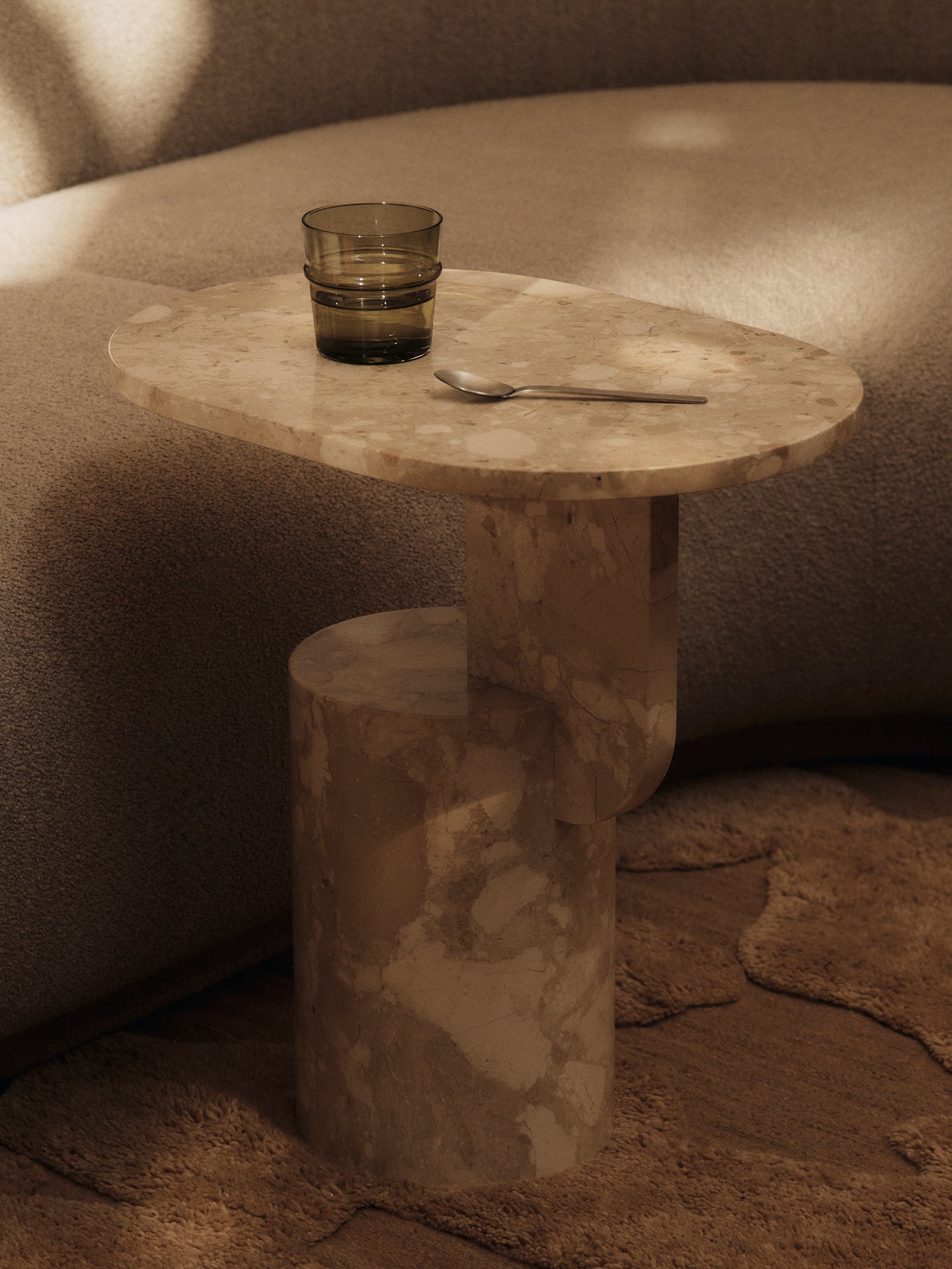 Beistelltisch INSERT beige Marmor