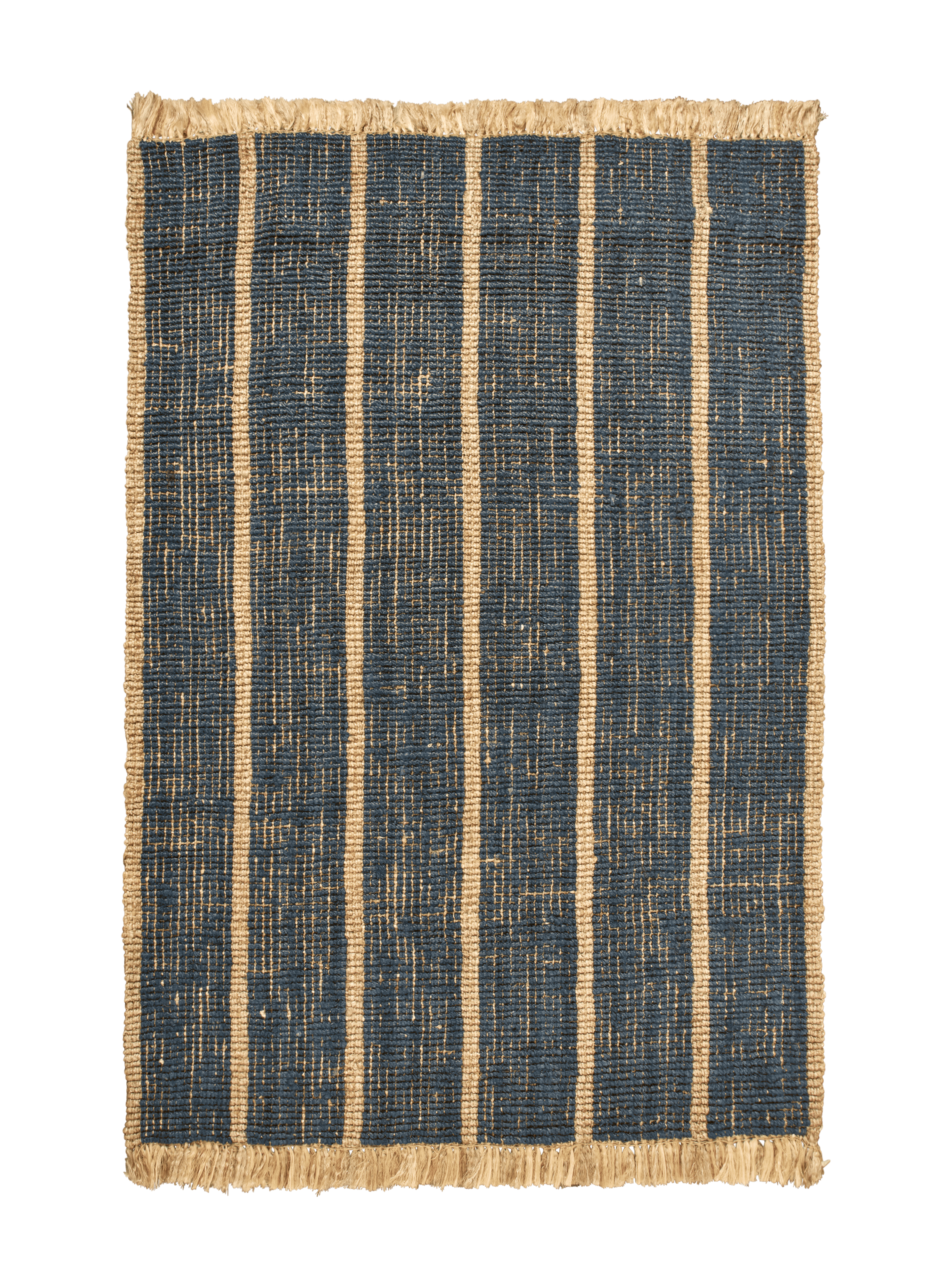 ATHENS STRIPES rug brown with dark blue