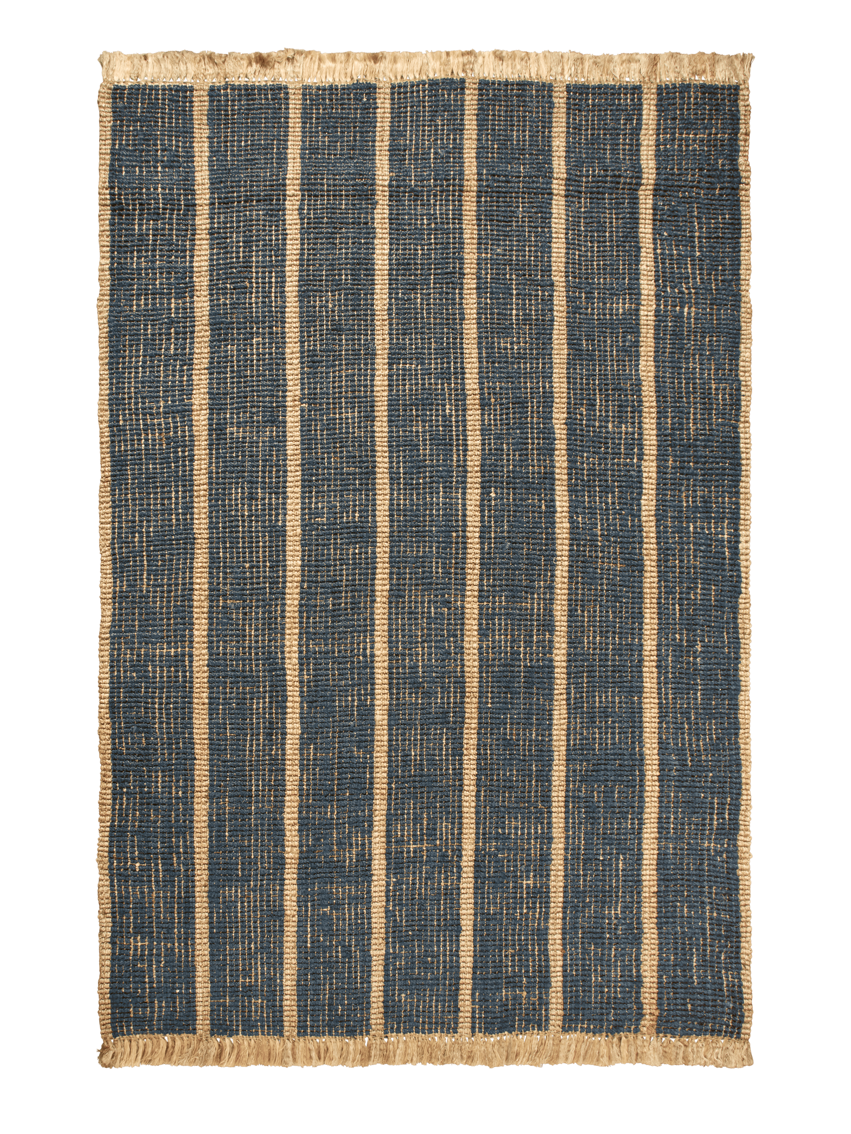 ATHENS STRIPES rug brown with dark blue