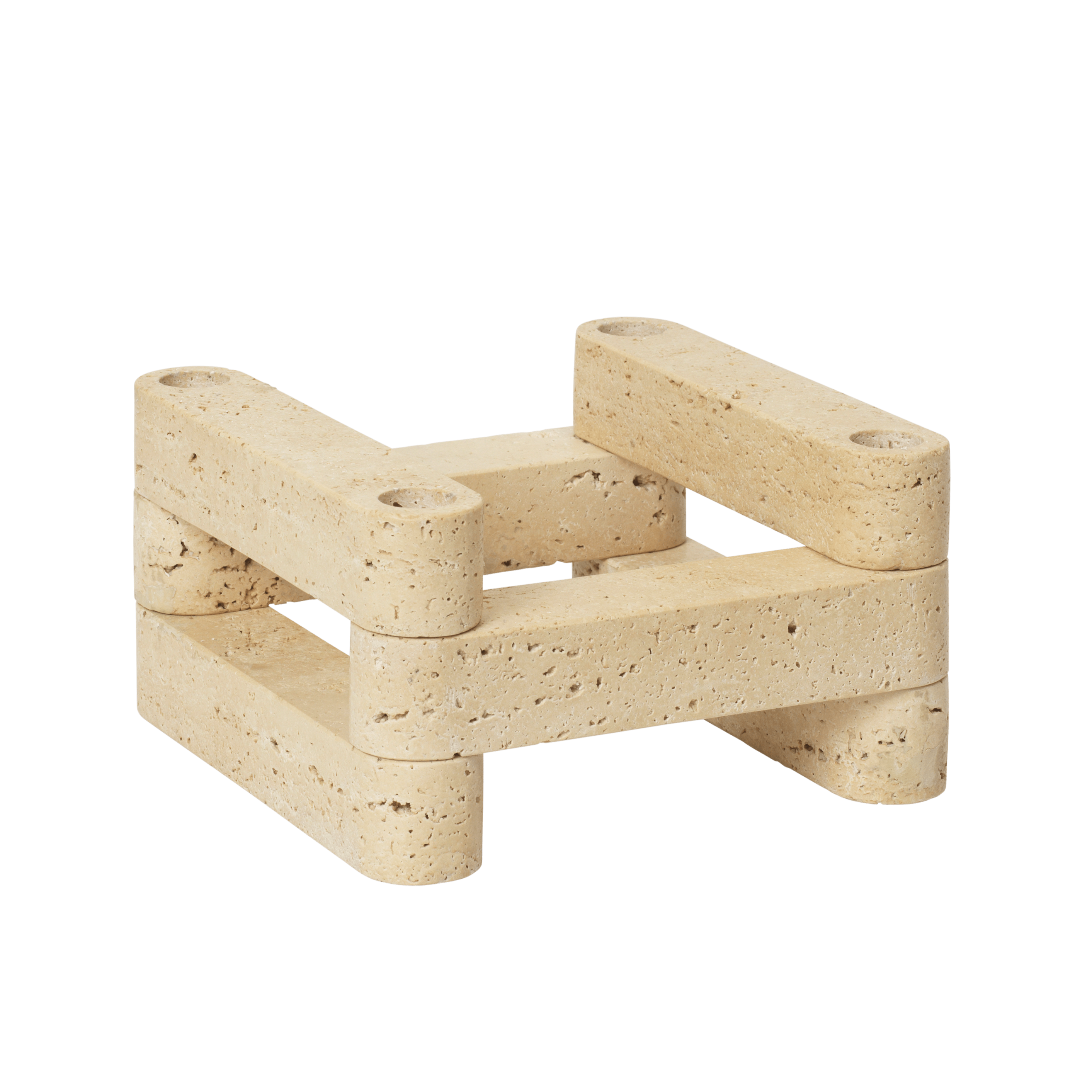 Modulares Teelichthalter NEWEL Travertin