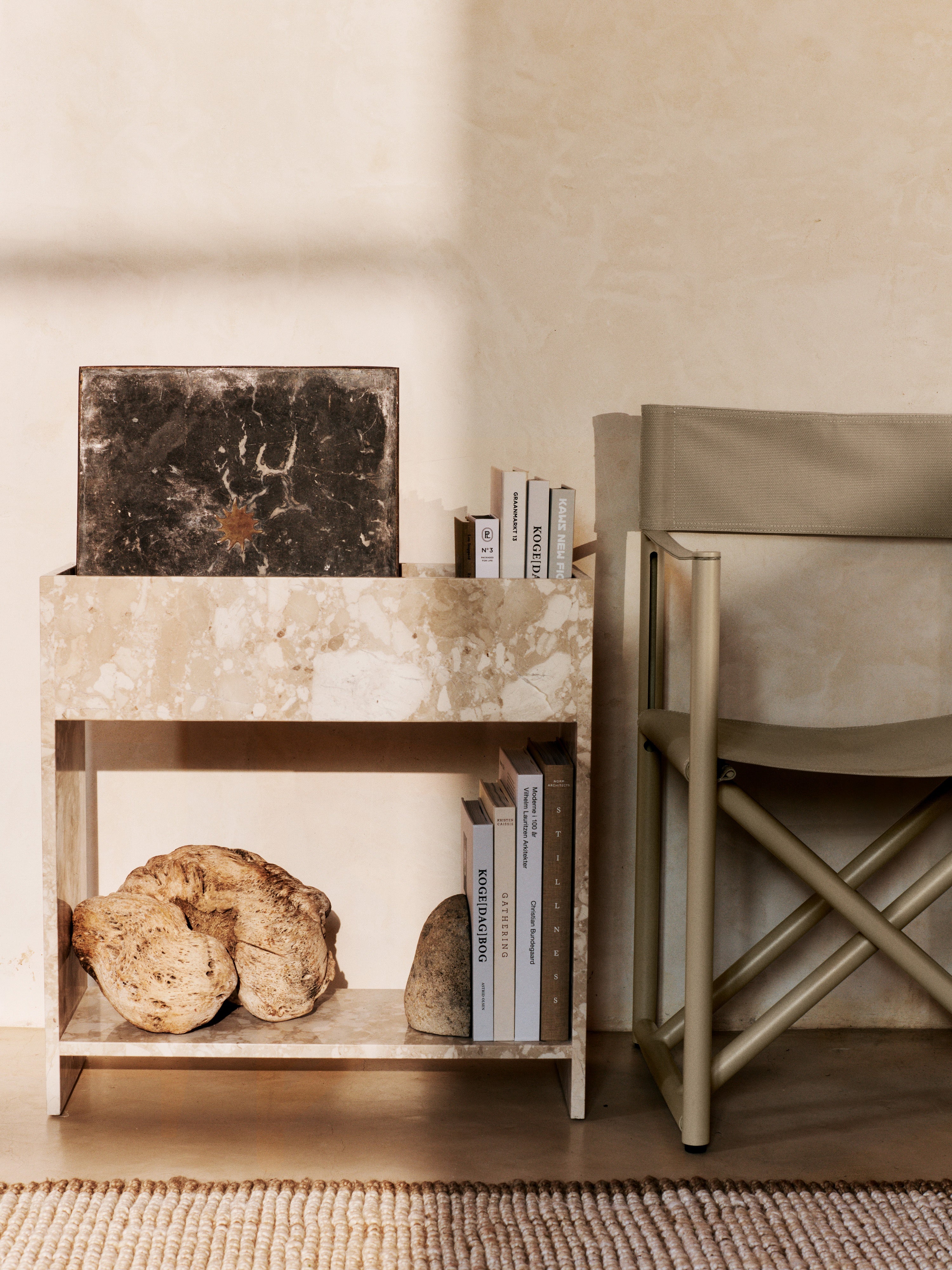 Konsola STONE PLANT BOX sandfarbener Marmor