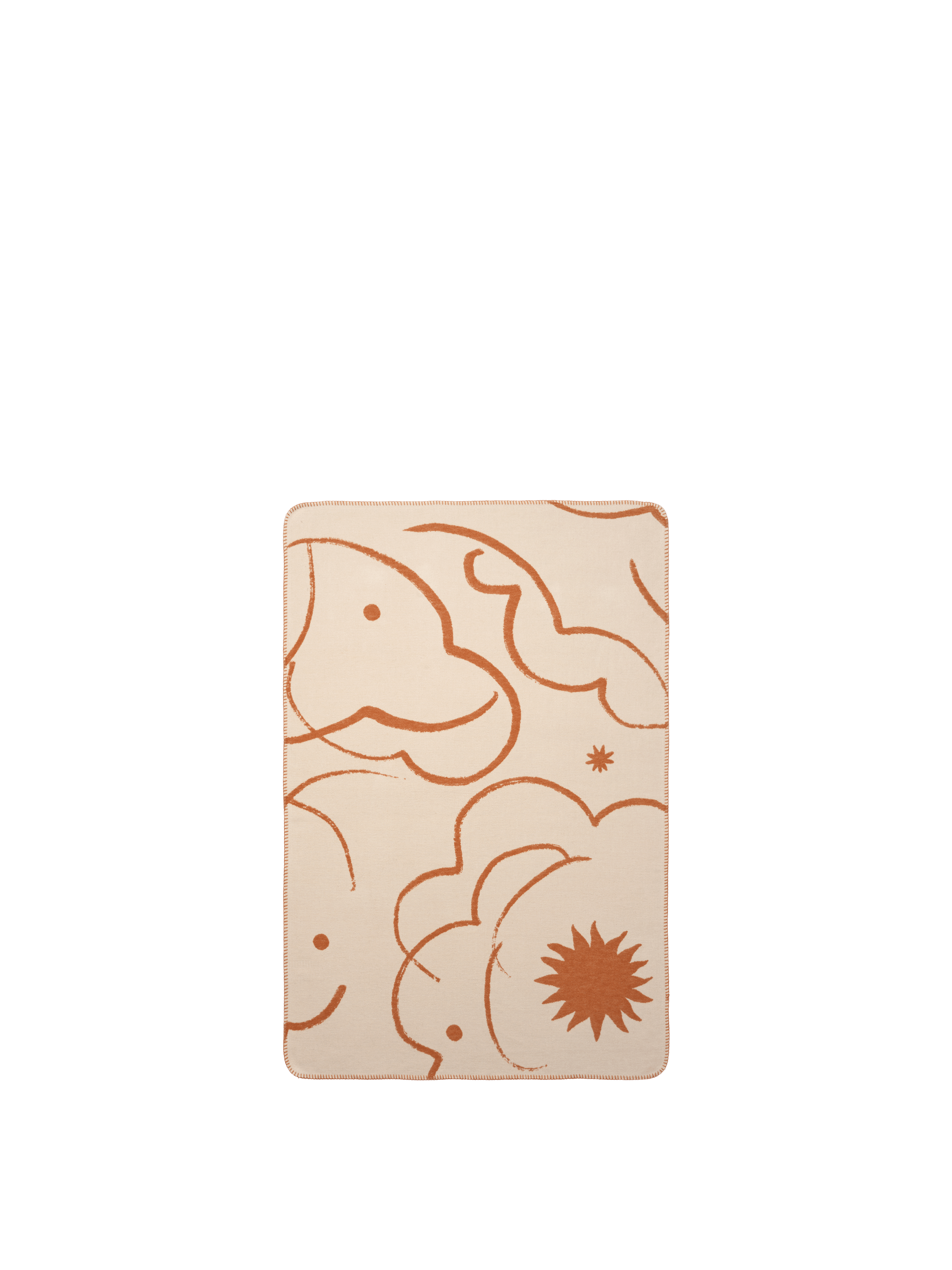 SKYE Children's Blanket in Brick with Beige