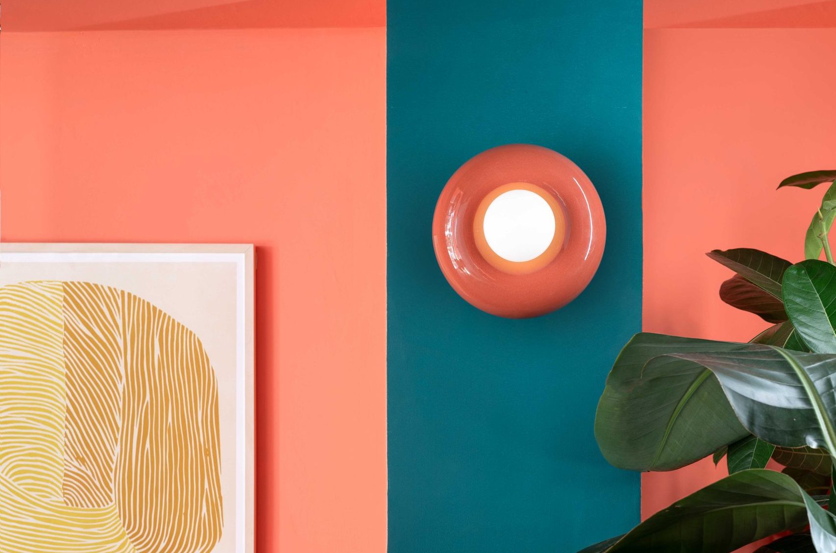 Ceramic wall lamp Bumbum orange