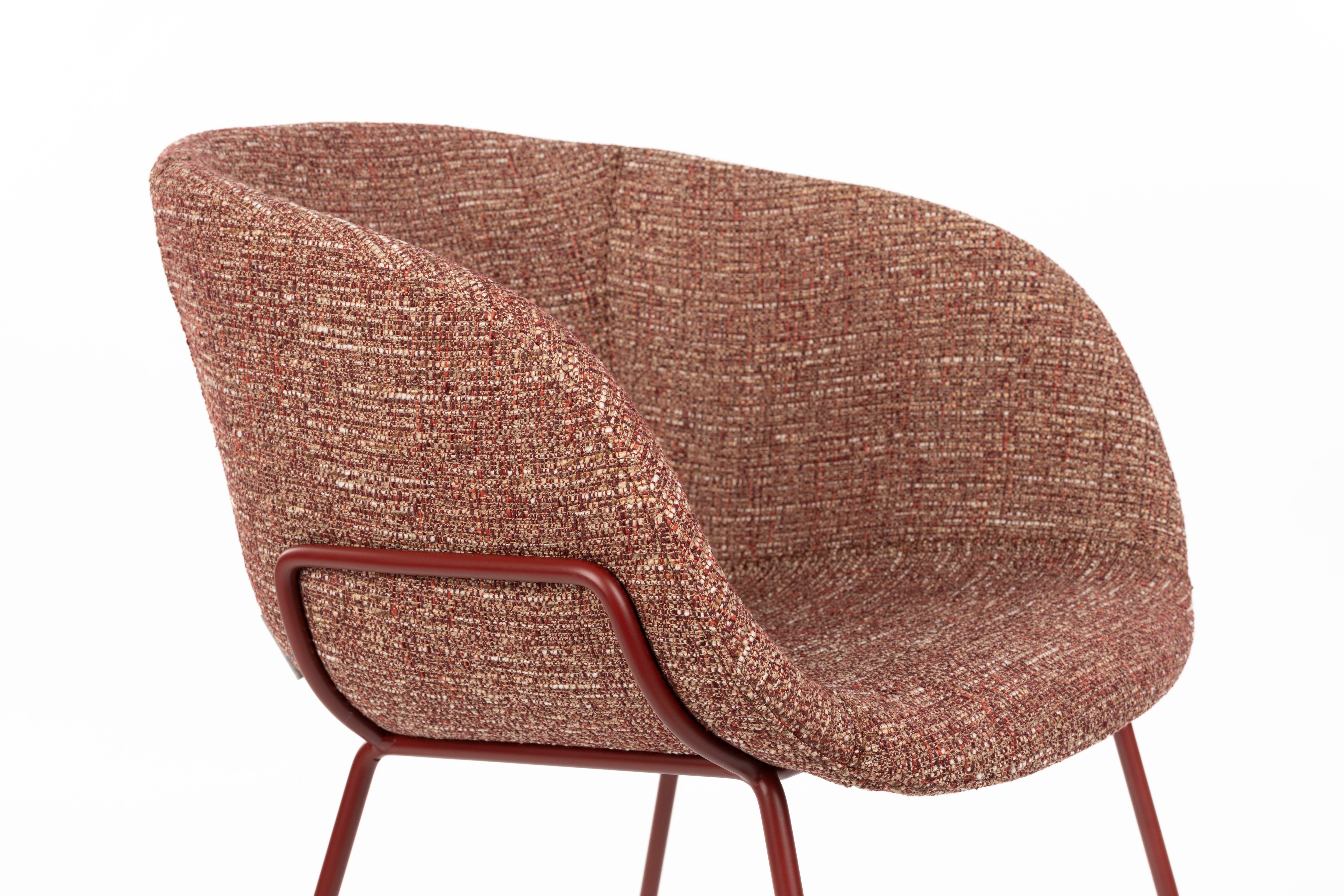 FESTON Armchair with Armrests in Burgundy