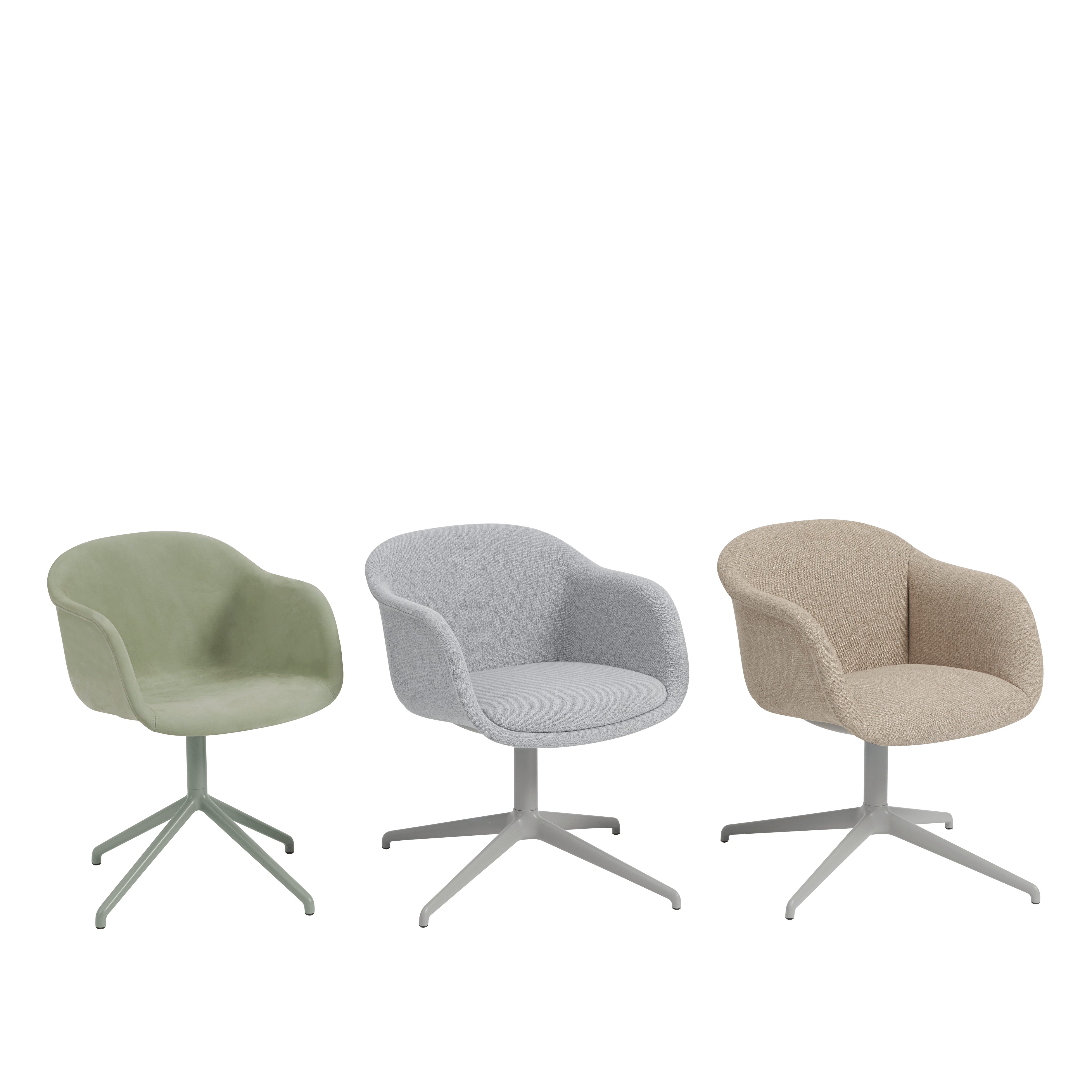 FIBER SOFT customizable swivel chair with armrests