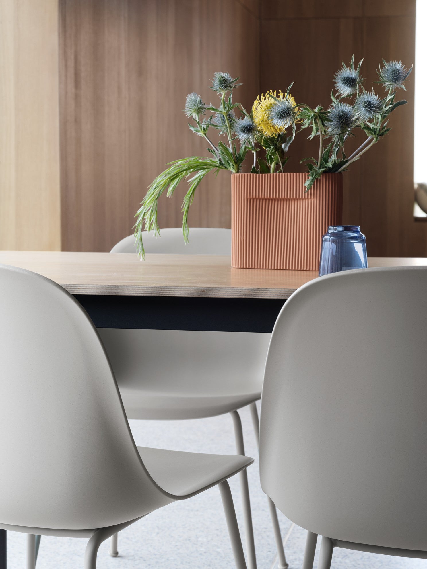 FIBER Chair in Gray with a Steel Sled Base