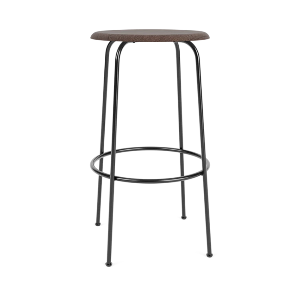 Hocker AFTEROOM dunkles Eichenfurnier mit Stahlbasis [Julia]