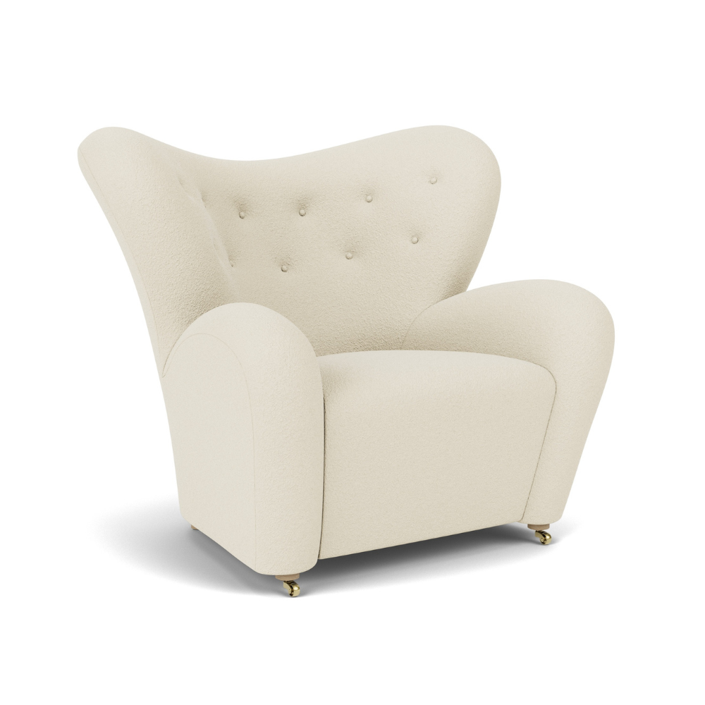 Sessel DER MÜDE MANN kremfarbener Boucle
