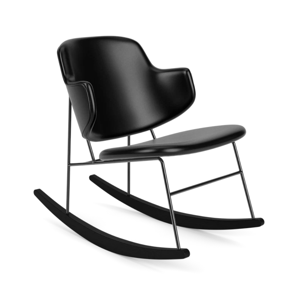Schaukelstuhl PENGUIN schwarze Leder