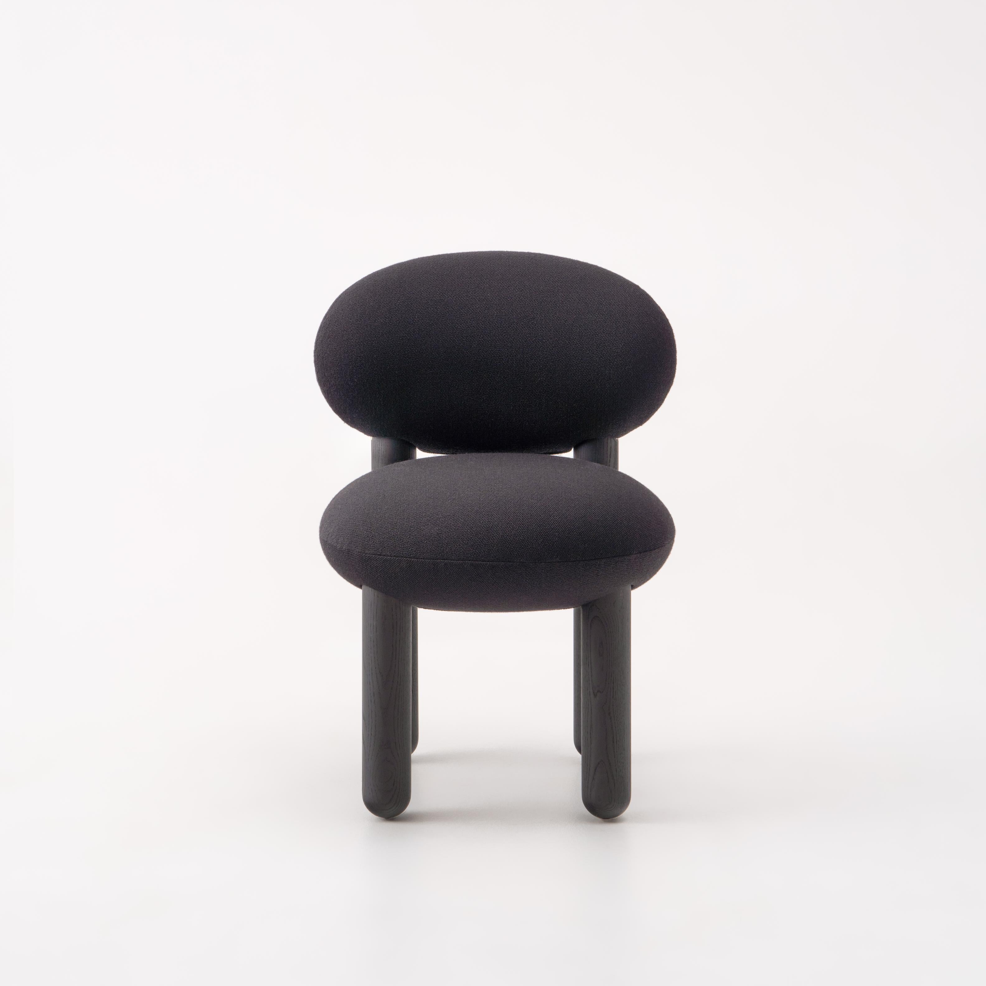 FLOCK CS2 upholstered chair with wooden base