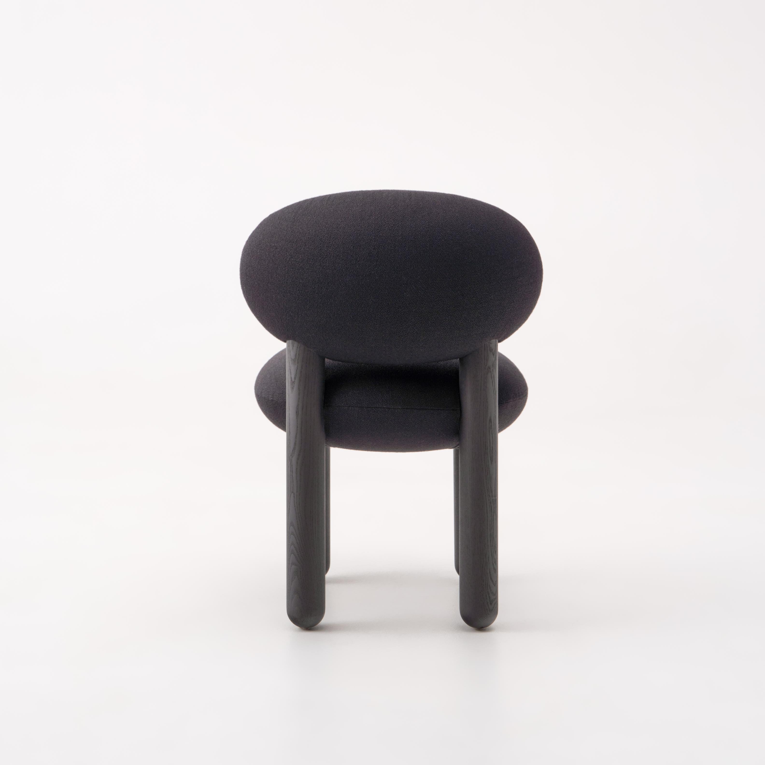 FLOCK CS2 upholstered chair with wooden base
