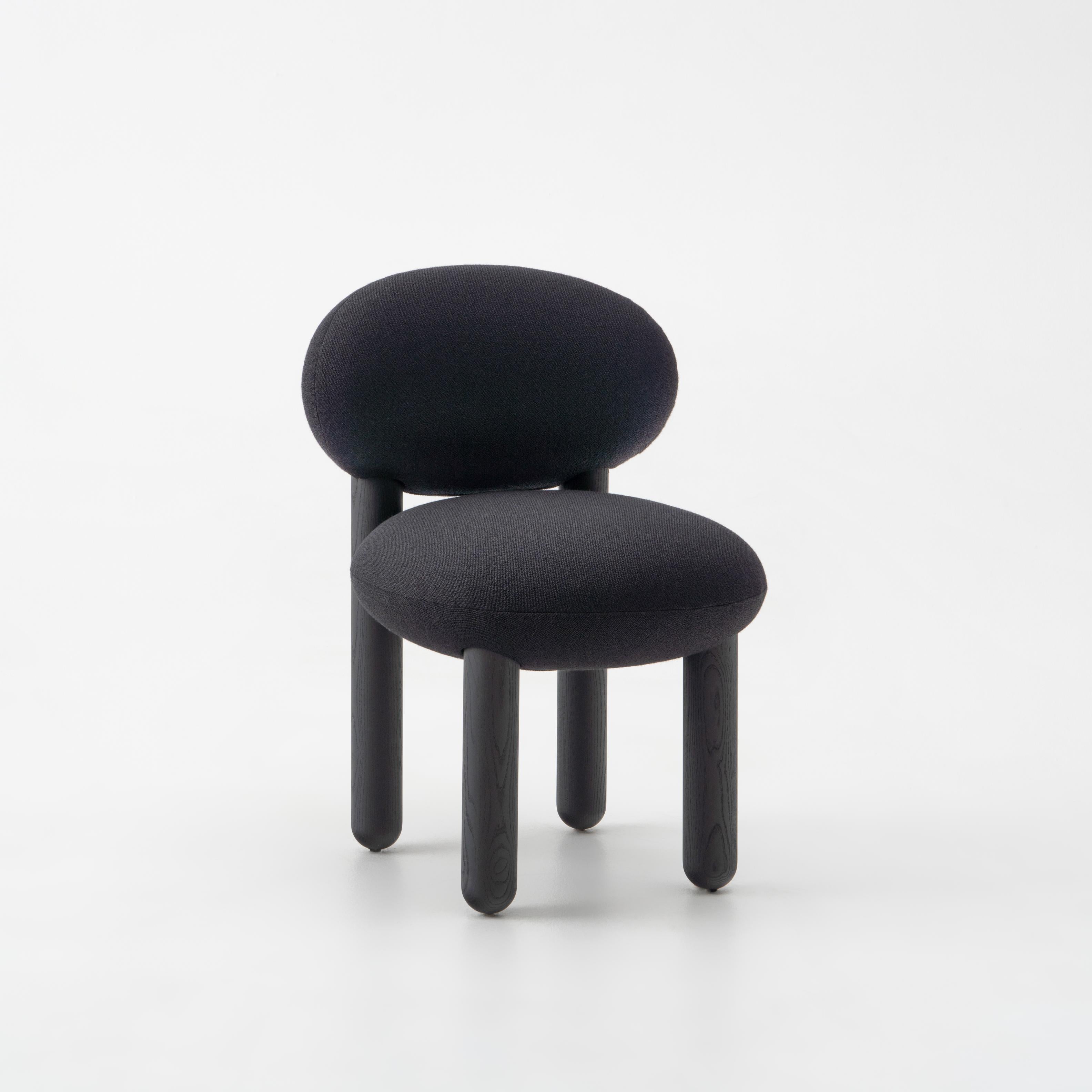 FLOCK CS2 upholstered chair with wooden base