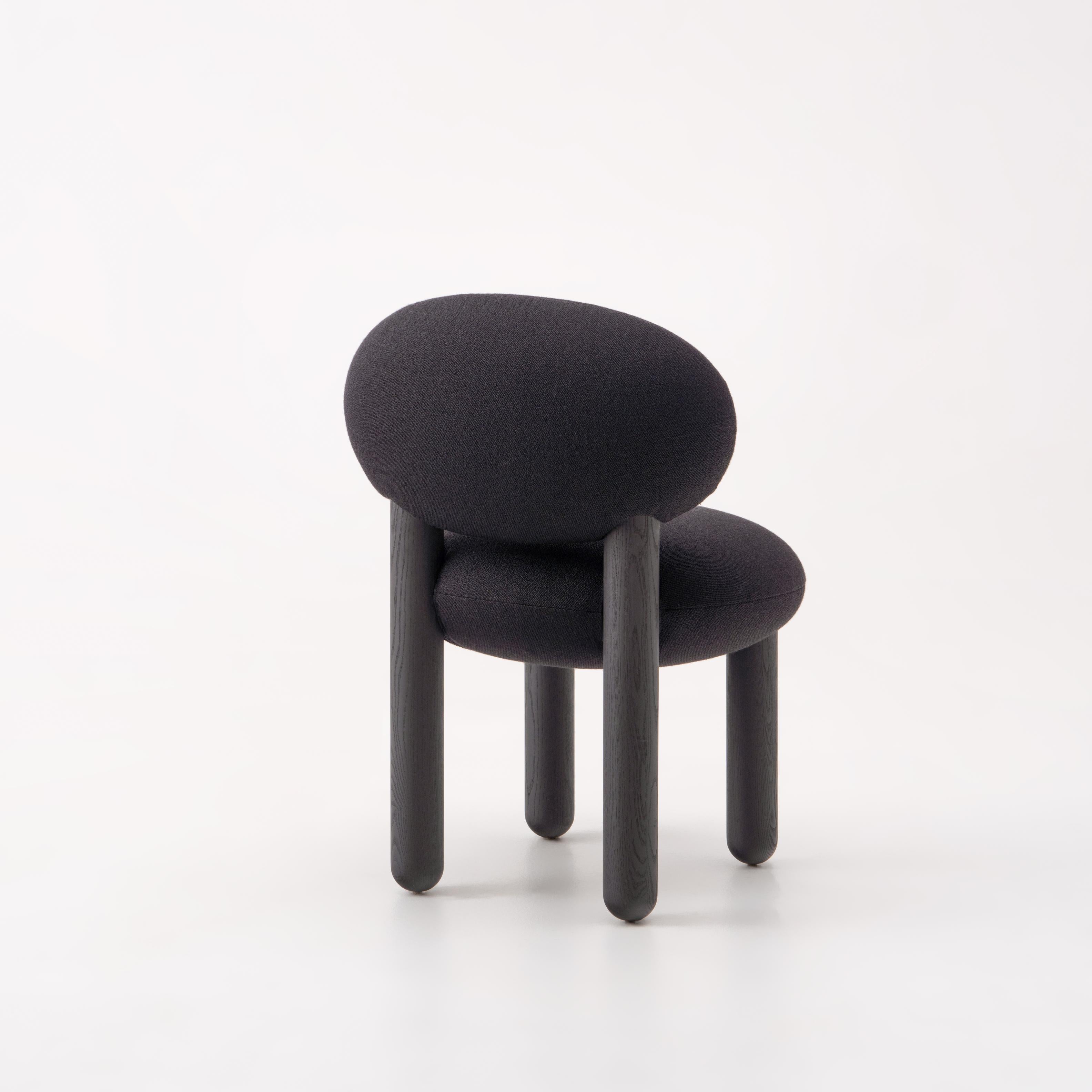 FLOCK CS2 upholstered chair with wooden base