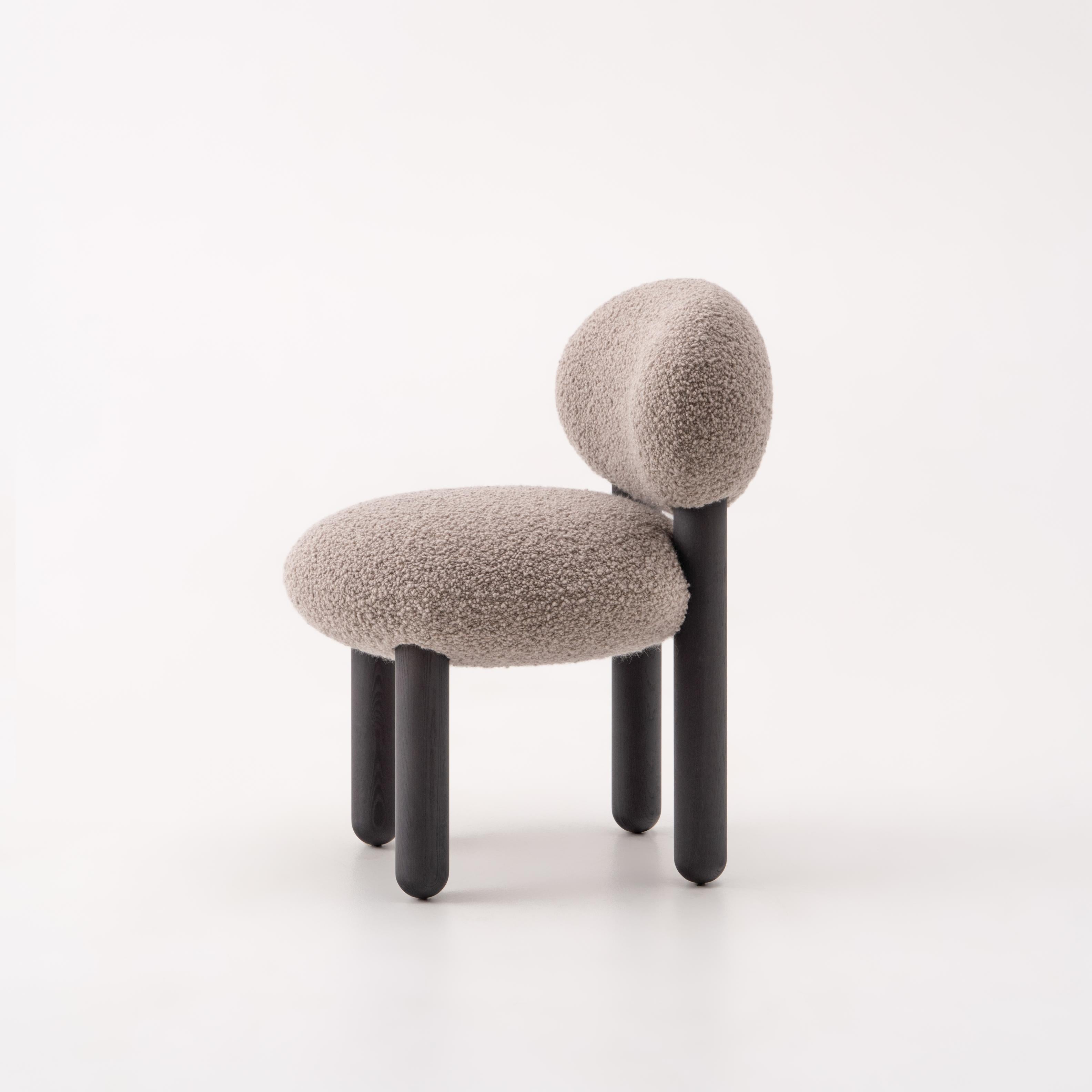 FLOCK CS2 upholstered chair with wooden base