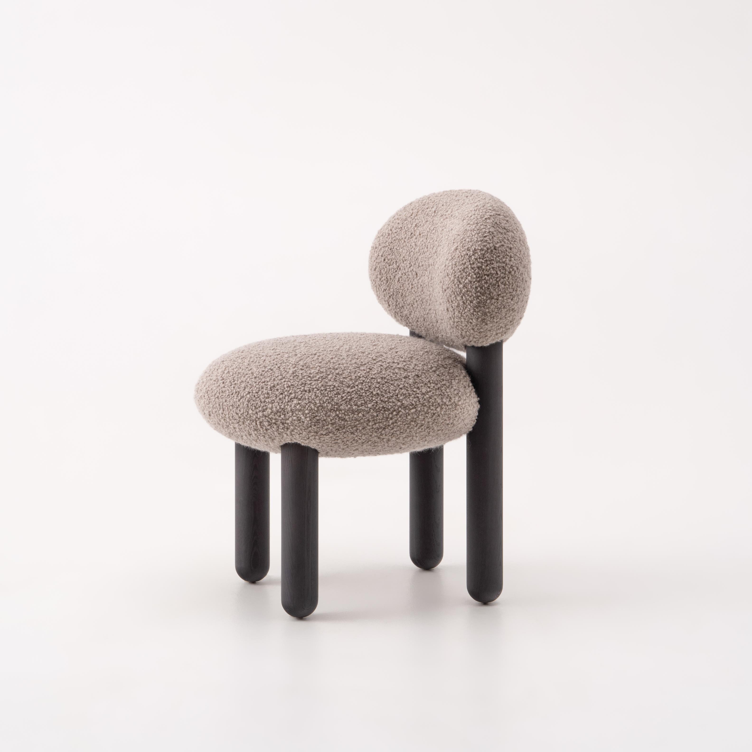 FLOCK CS2 upholstered chair with wooden base