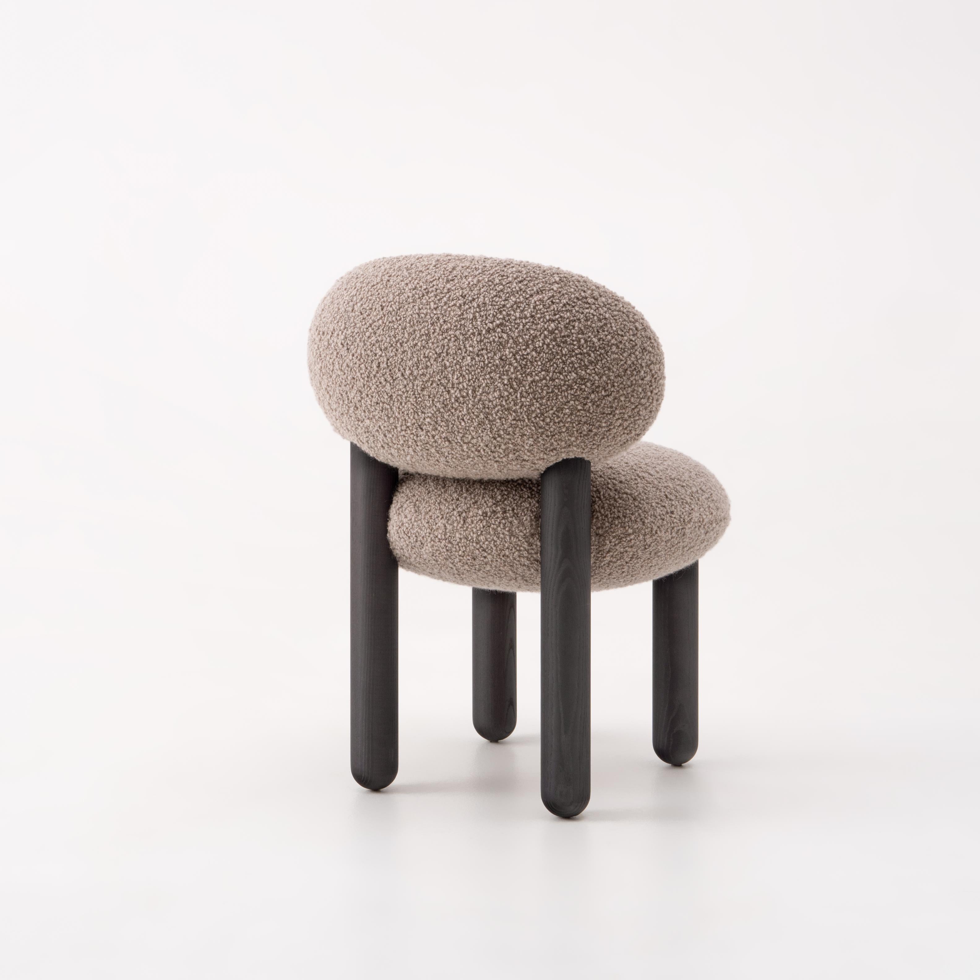 FLOCK CS2 upholstered chair with wooden base