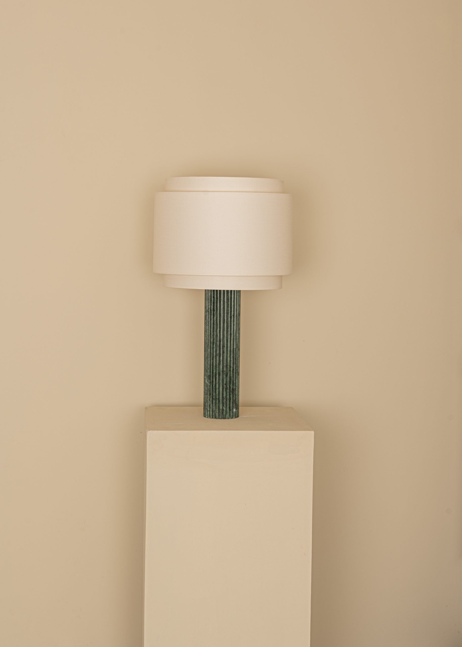 FLUTA DOUBLE Table Lamp Green Marble