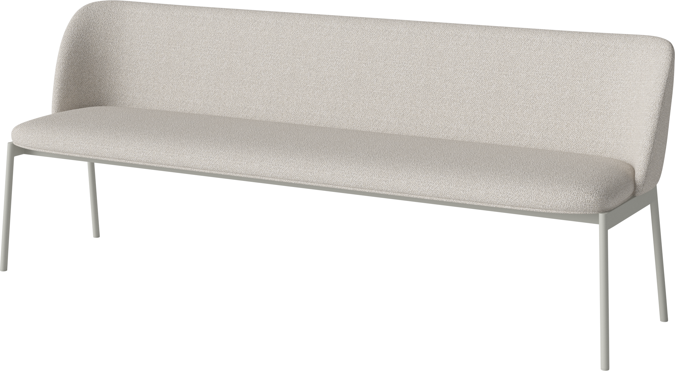3-person sofa upholstered Frank gray steel base