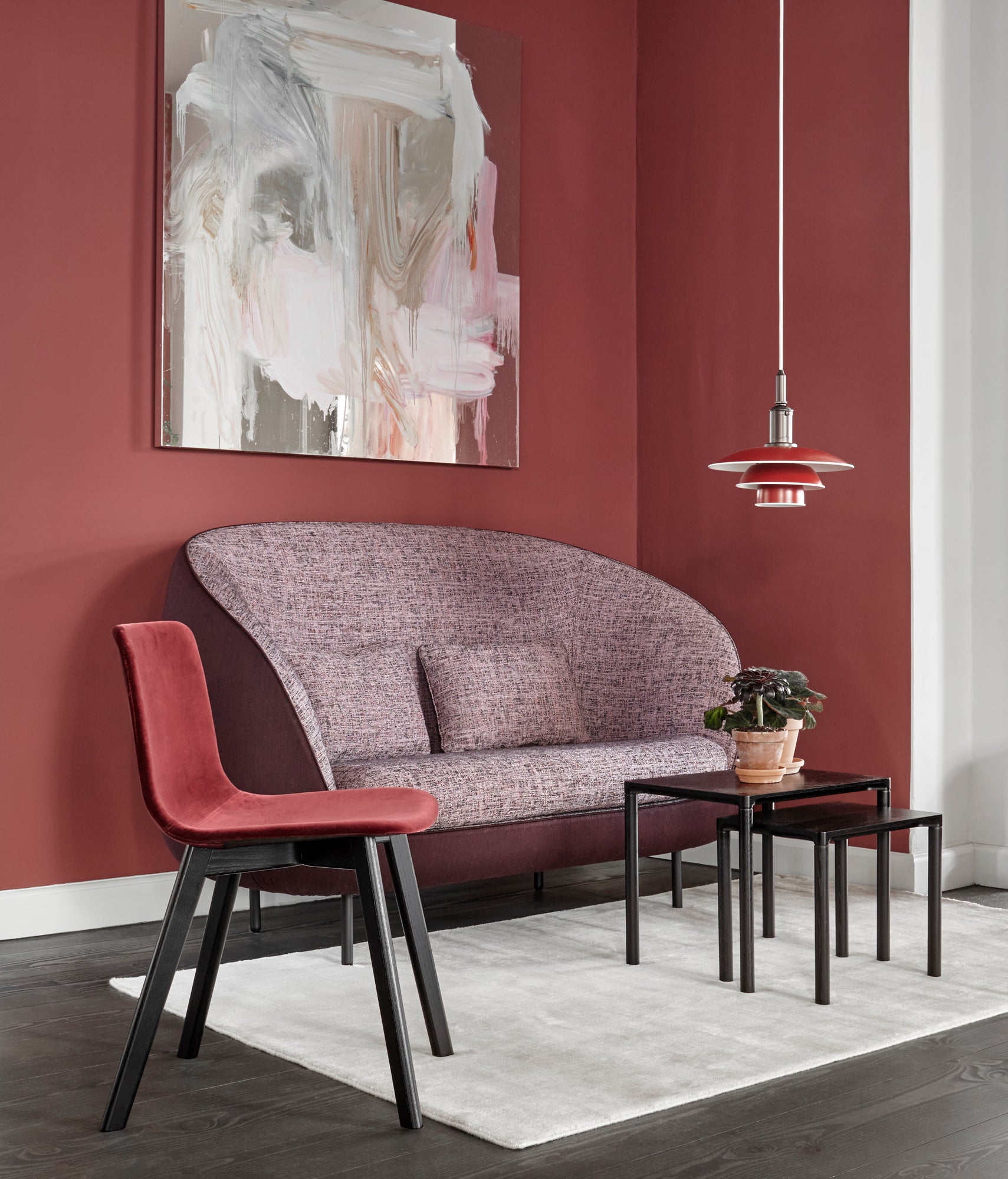 PH 3½-3 Red Pendant Lamp