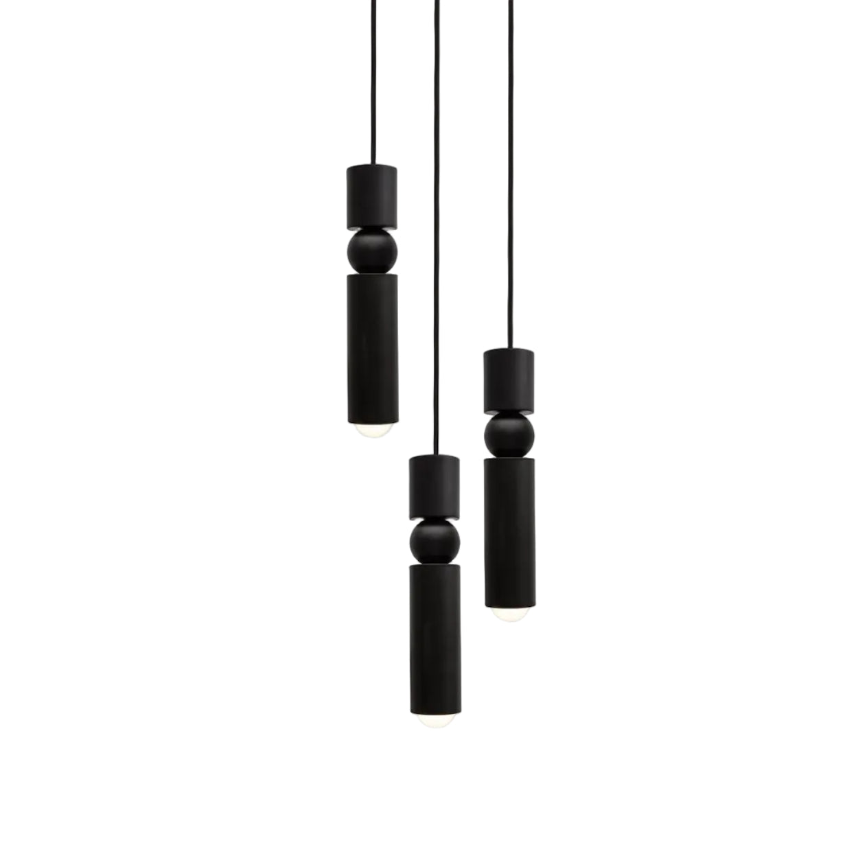 FULCRUM 3-Point Pendant Lamp in Matte Black