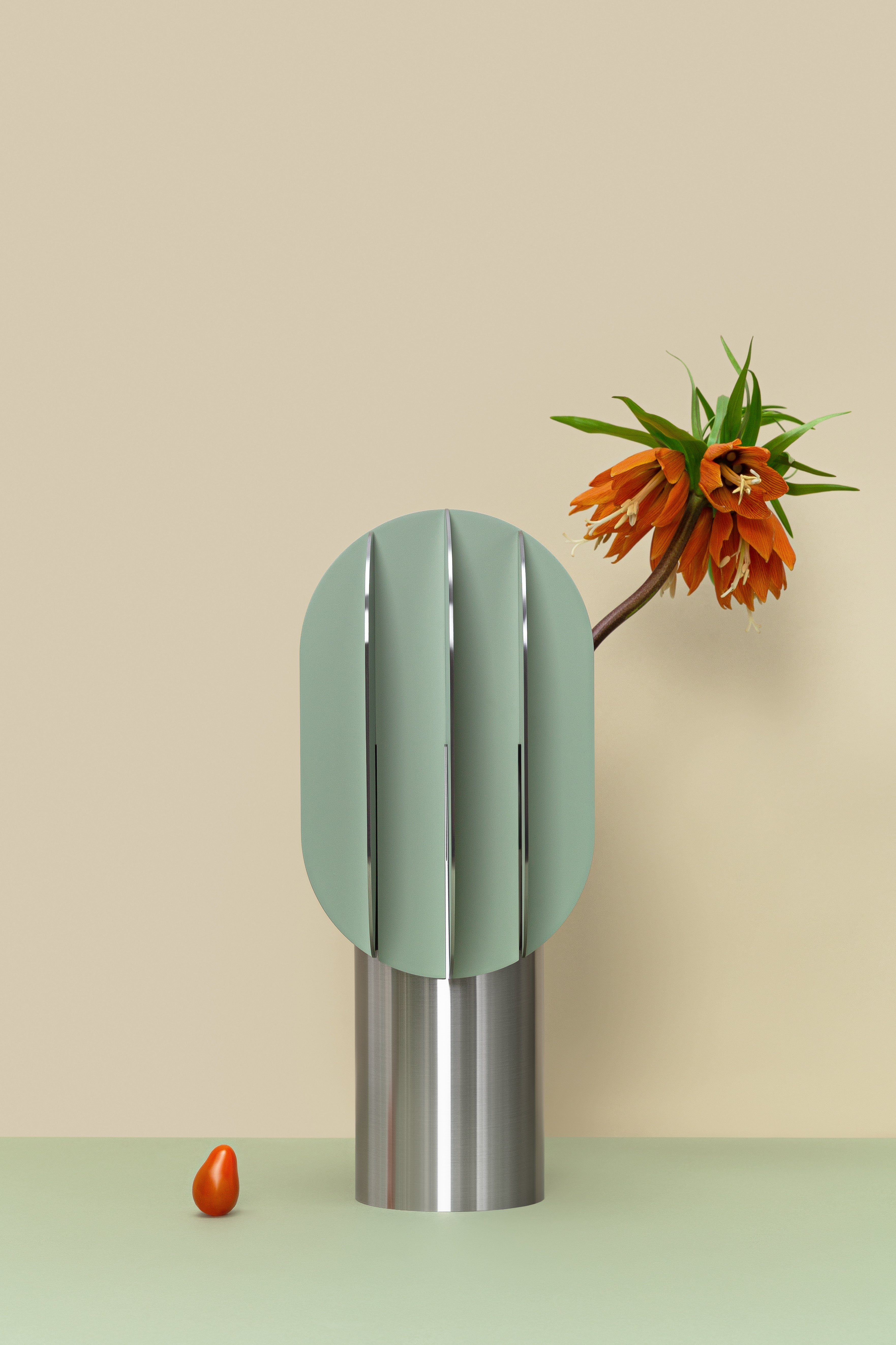 GABO Steel Vase with Green