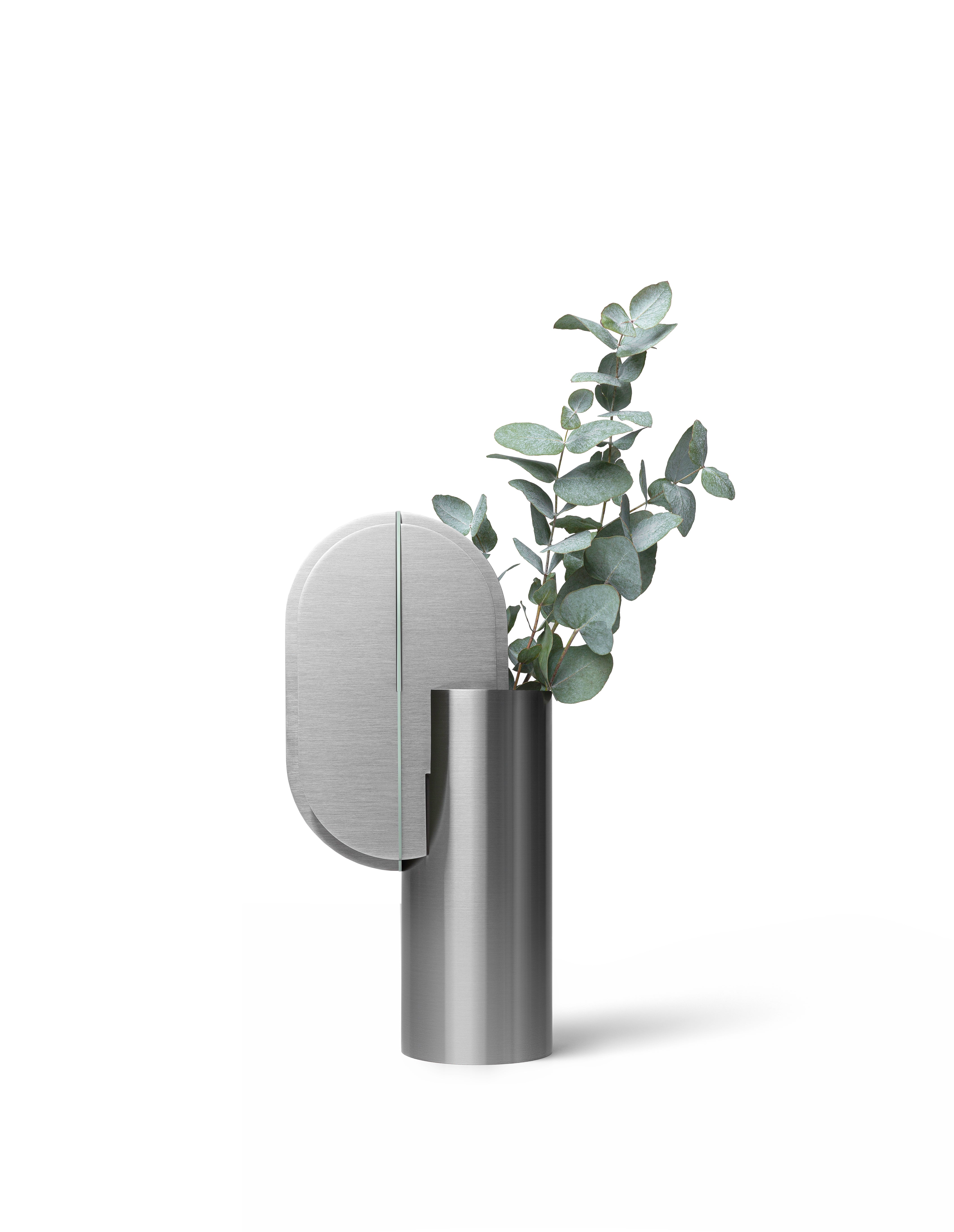 GABO Steel Vase with Green