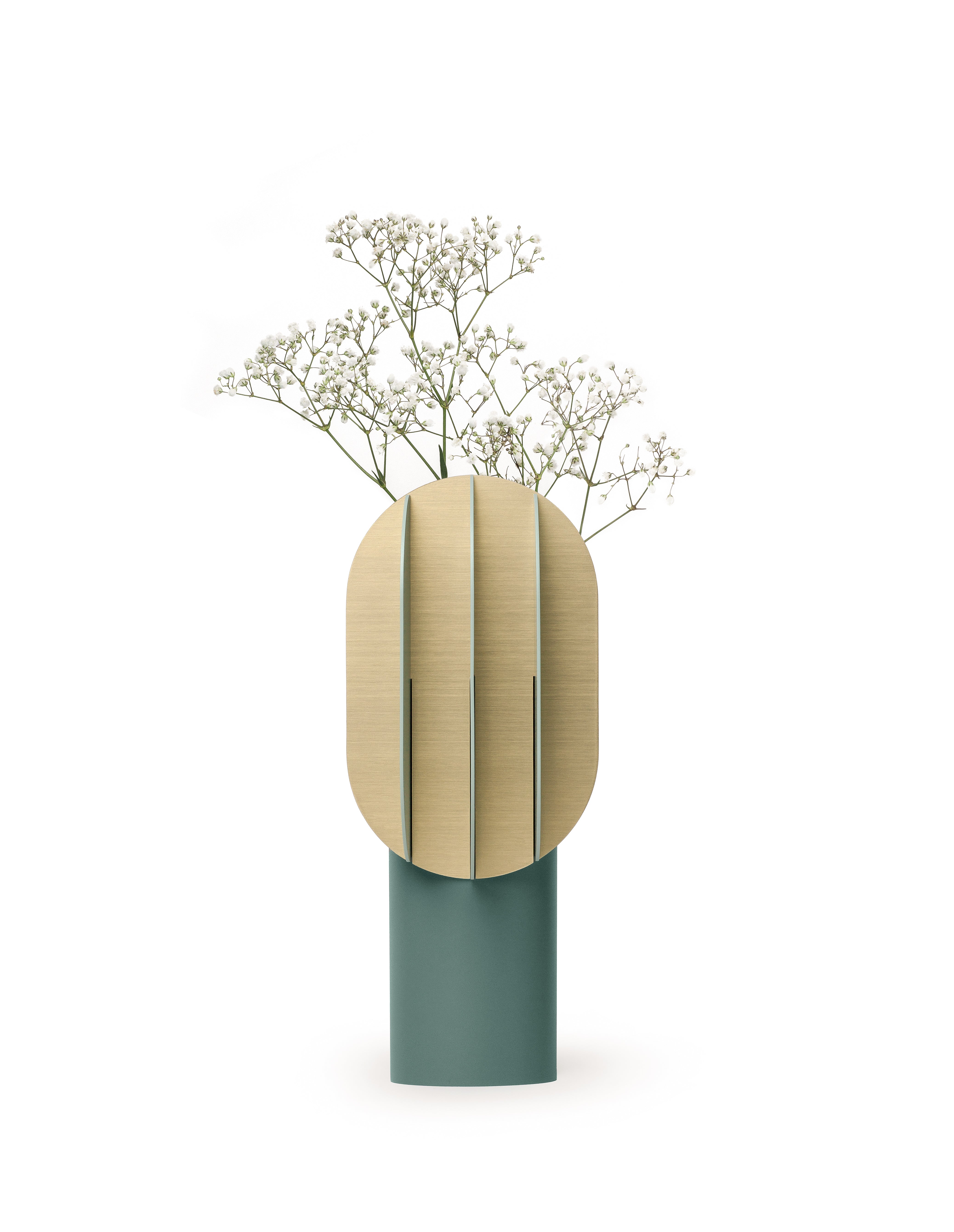 GABO Green Vase with Brass