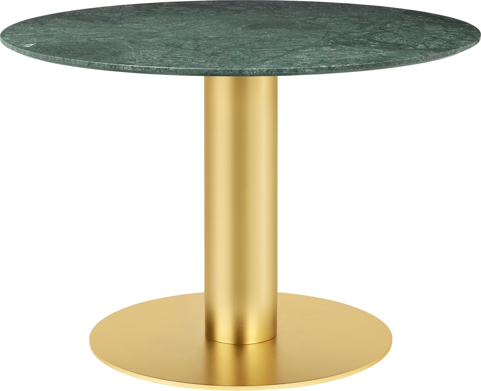 Round table 2.0 green marble with a gold base