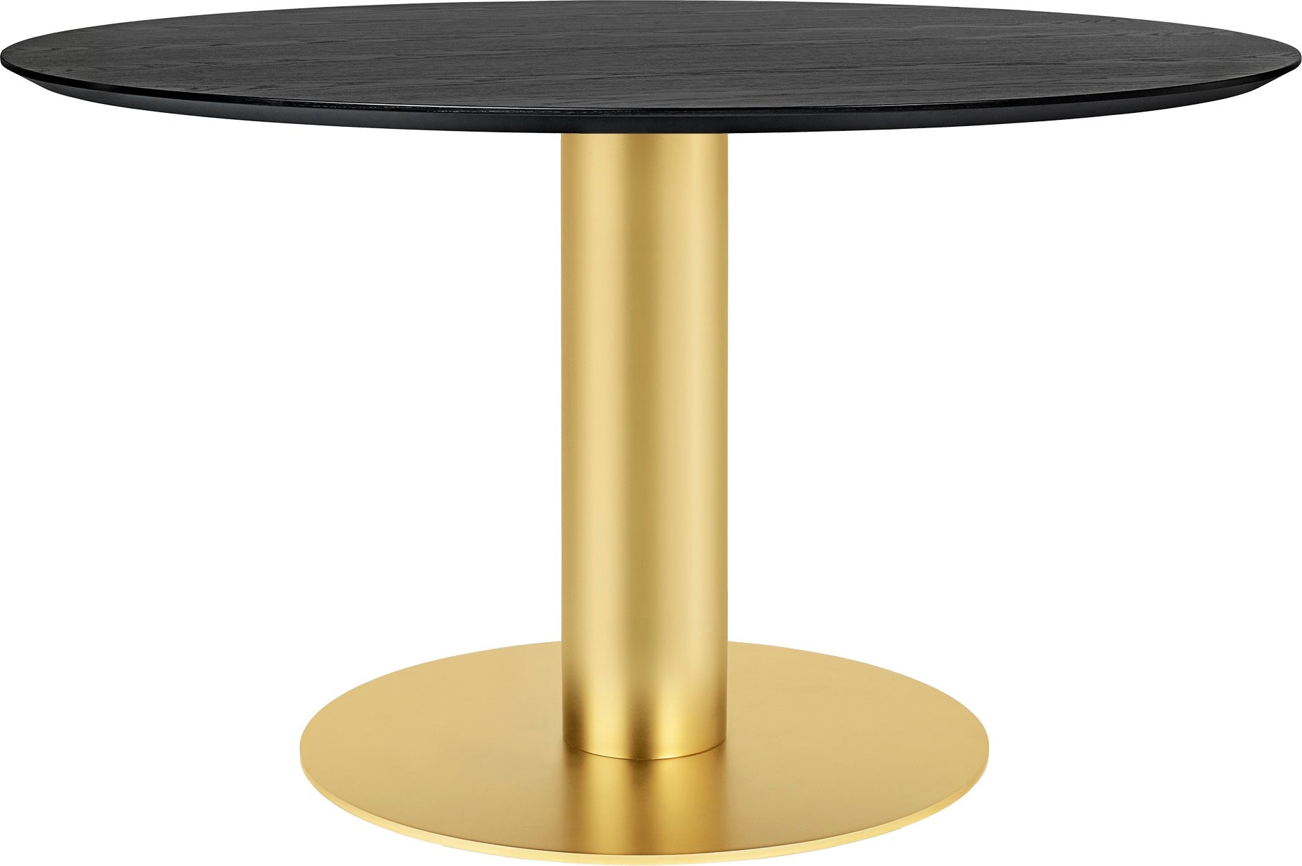 Round table 2.0 black ash wood with a gold base
