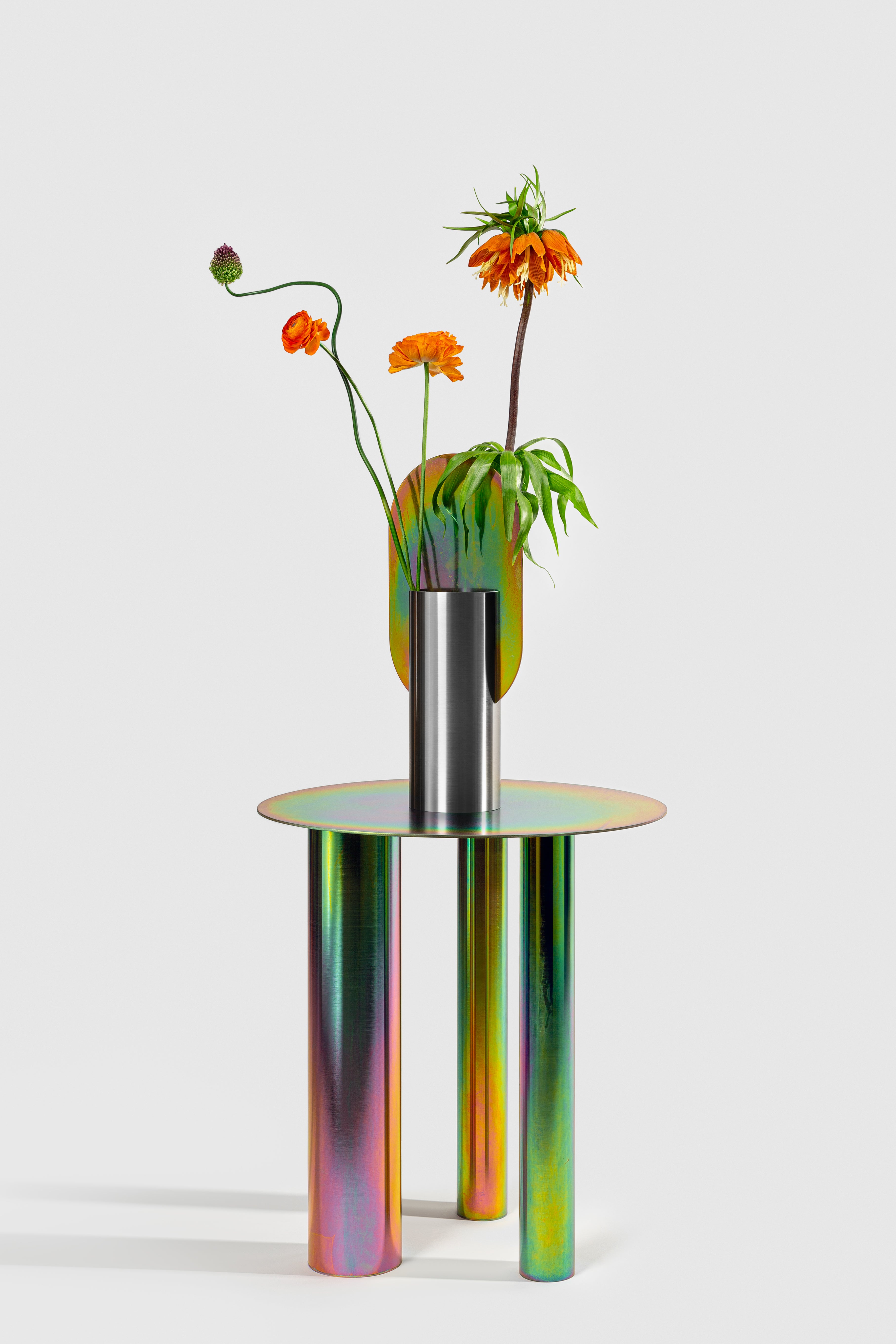 GENKE Vase - NUMBERED EDITION stainless steel with rainbow zinc