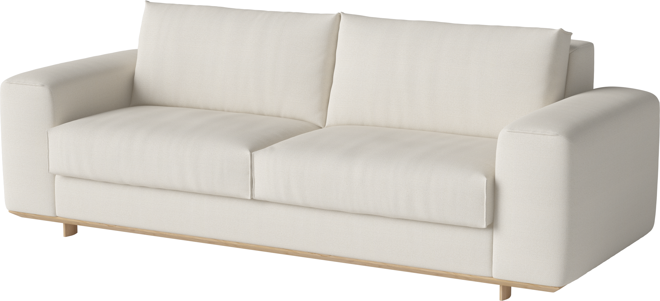 Sofa folding 2.5-person gesture base made of bleached oak wood