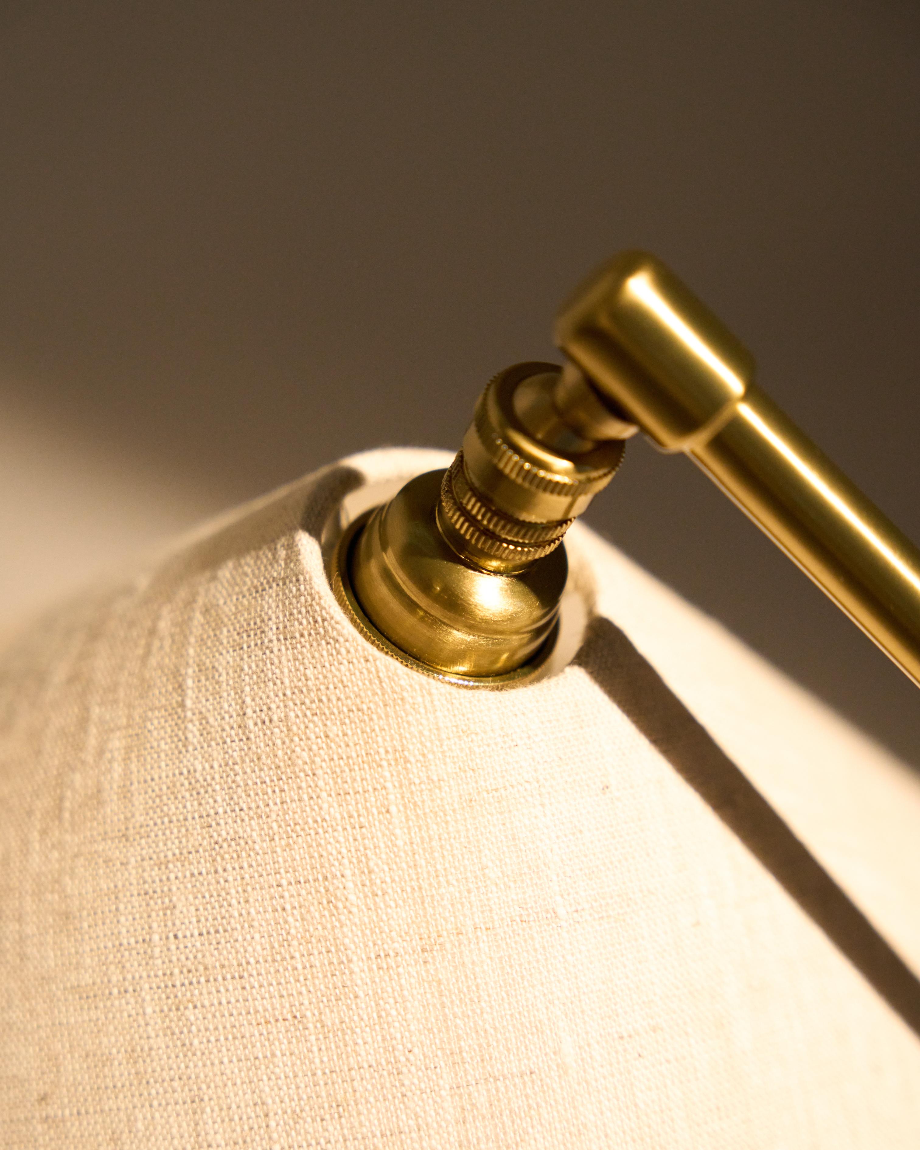 GRÄSHOPPA Table Lamp in Brass and Canvas