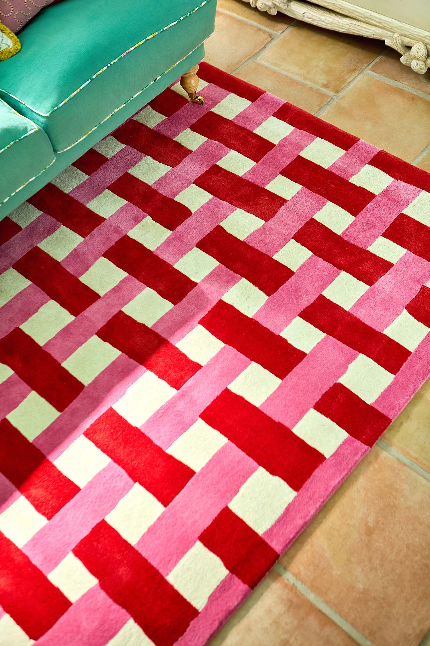 Dywan BASKETWEAVE CORAL ROSE czerwono-różowy