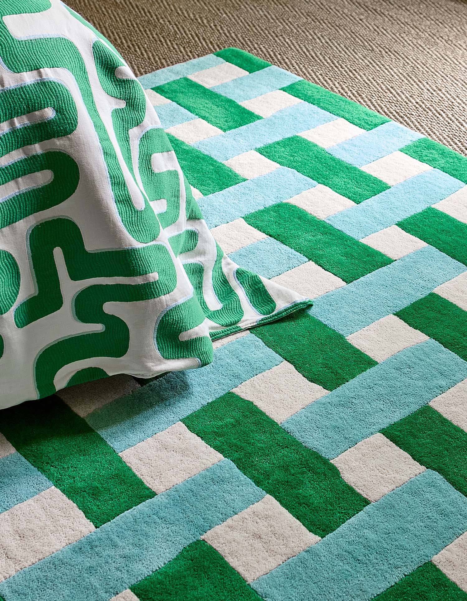 Dywan BASKETWEAVE EMERALD AQUAMARINE zielono-niebieski