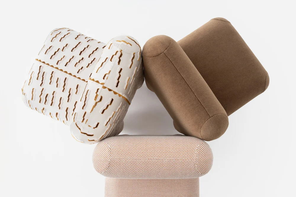 HELLO chair sand beige with brown pattern